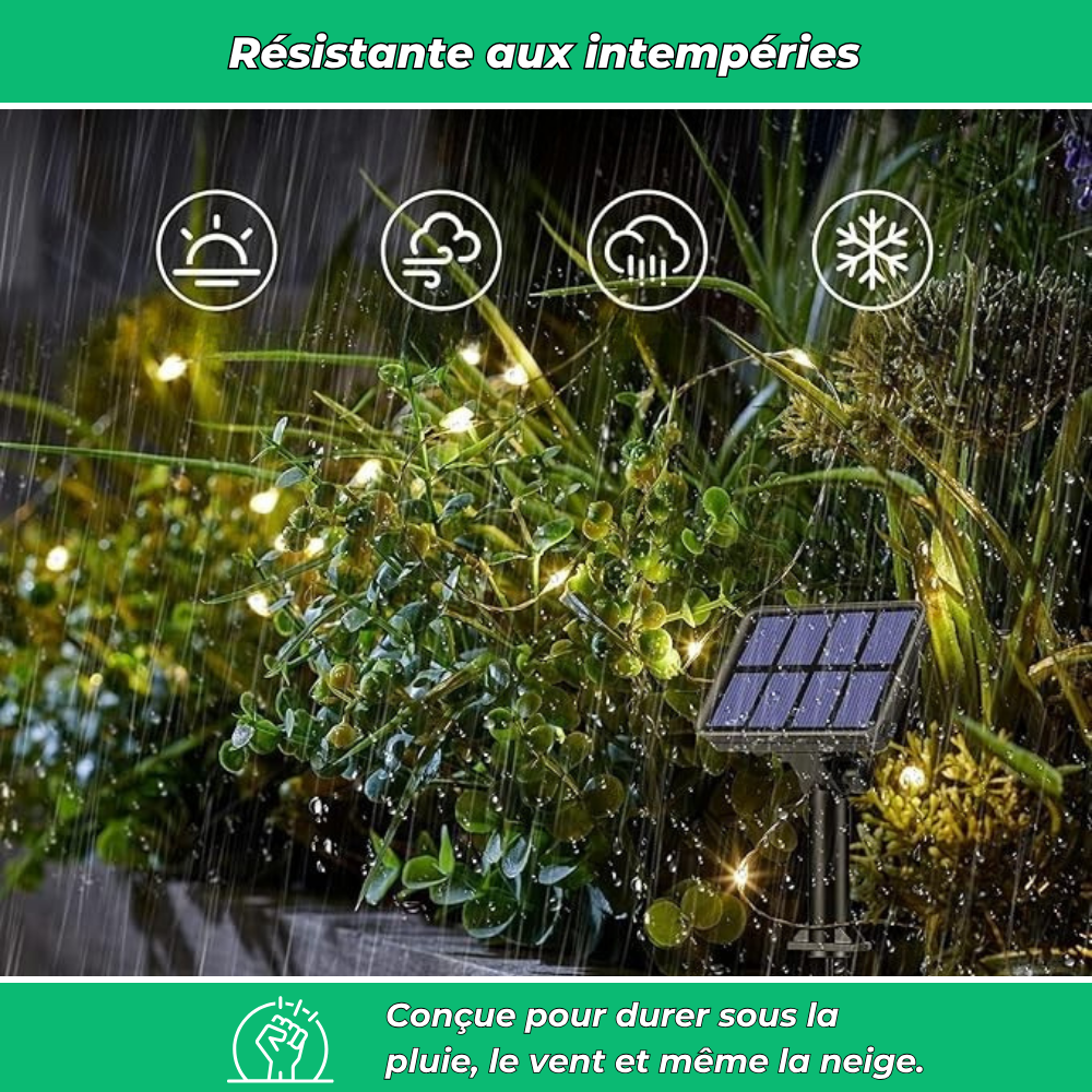 Guirlande solaire LED extérieure – Ambiance chaleureuse et économique