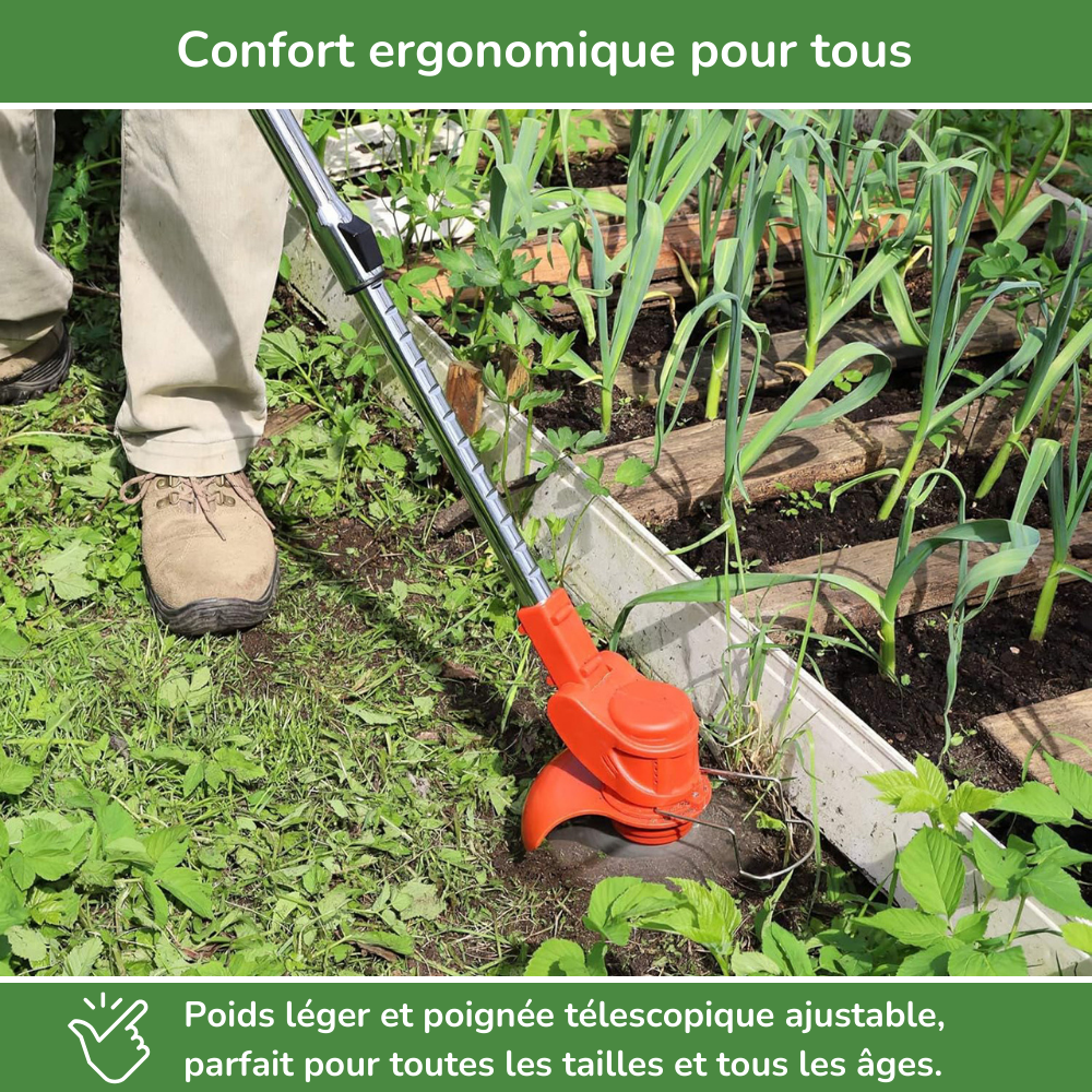 D80 PRO Débroussailleuse Sans Fil Haute Puissance – Coupe d'Herbe, Buissons et Branches Épaisses