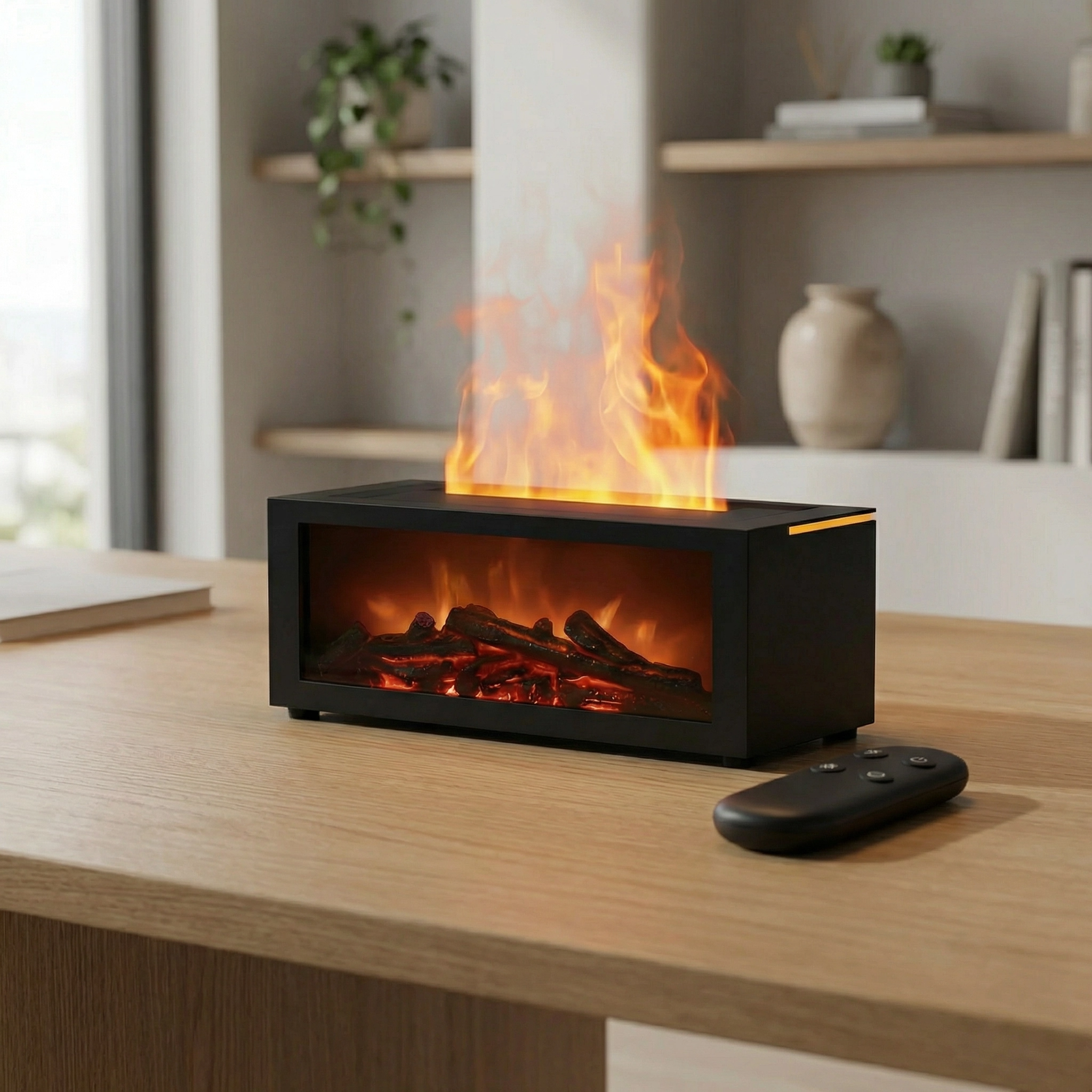 Diffuseur De Parfum Maison – Diffuseur Huiles Essentielles Flamme 3D Effet Cheminée LED avec Humidificateur