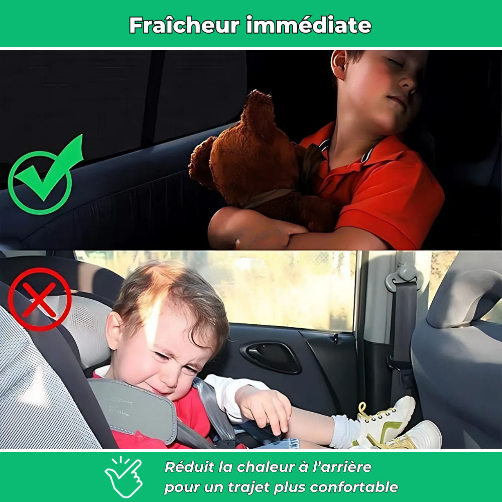 SunSock – Pare-soleil moustiquaire pour vitres arrière (lot de 2)