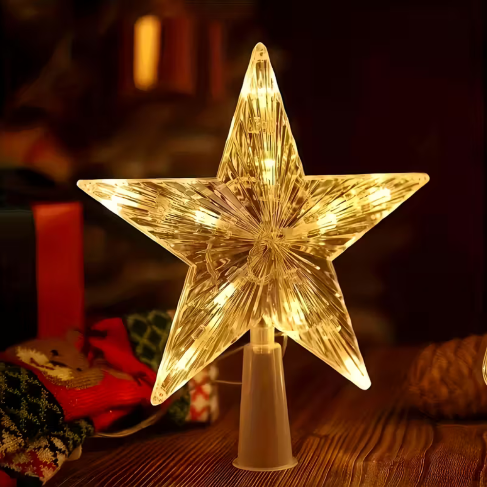 Sommet d’arbre Étoile de Noël lumineuse