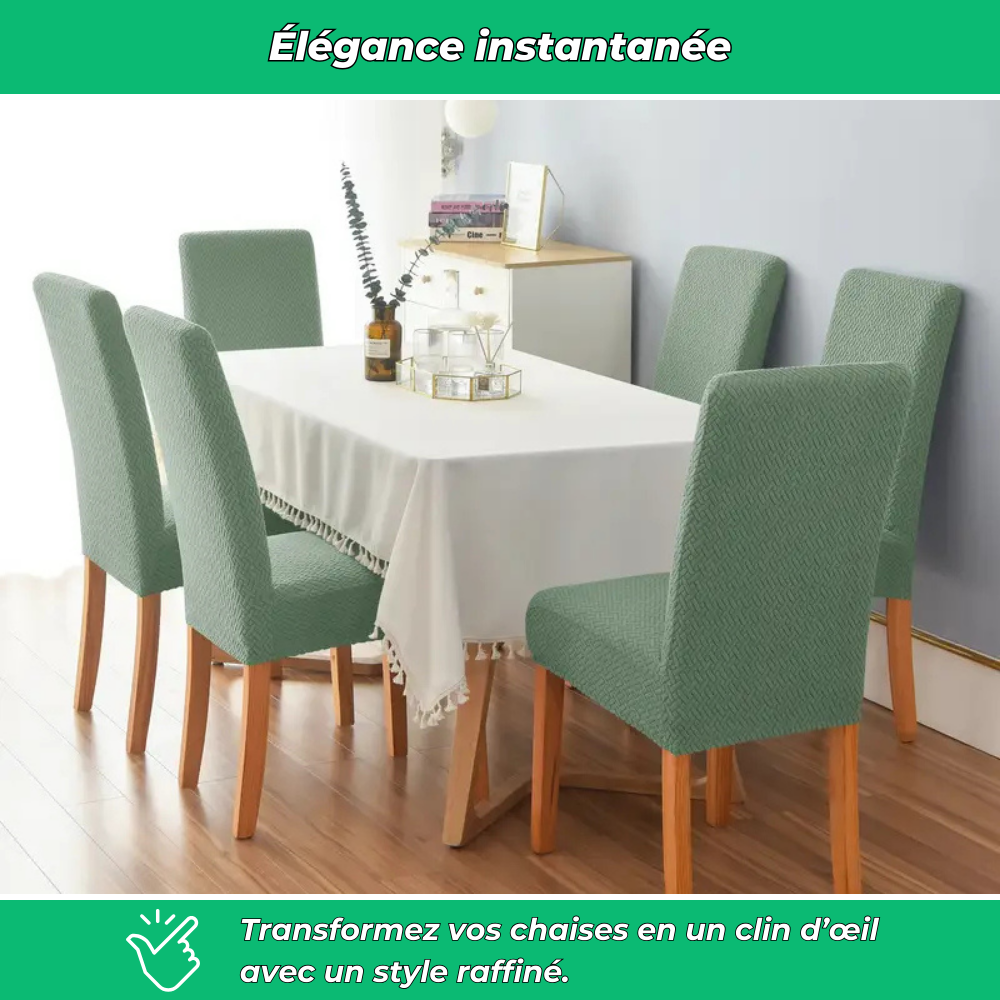 Housses de chaise en velours extensibles lavables (lot de 4