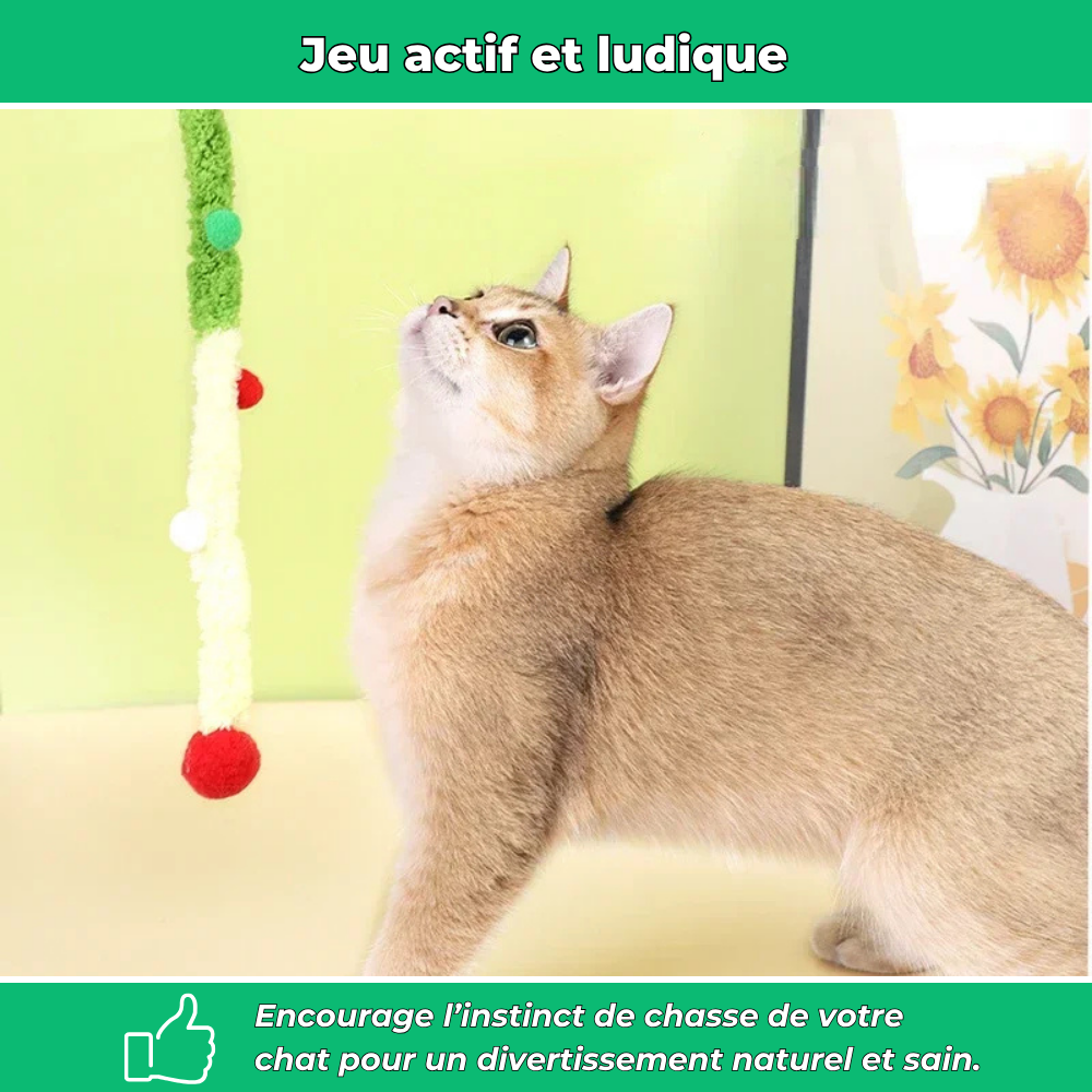Jouet en peluche pour chat – Souris suspendue avec tige flexible