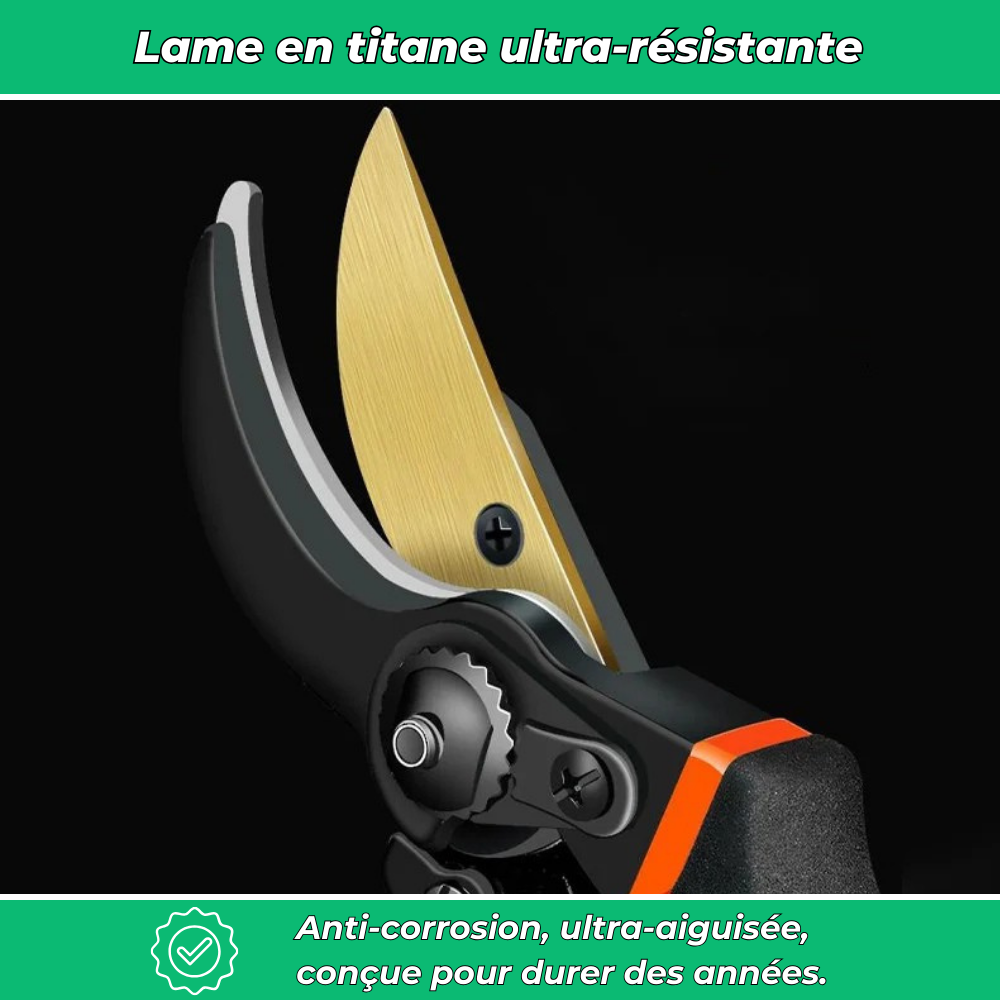 Sécateur Tranchant en Titane – Coupe Précise et Durable pour Jardinage Intensif