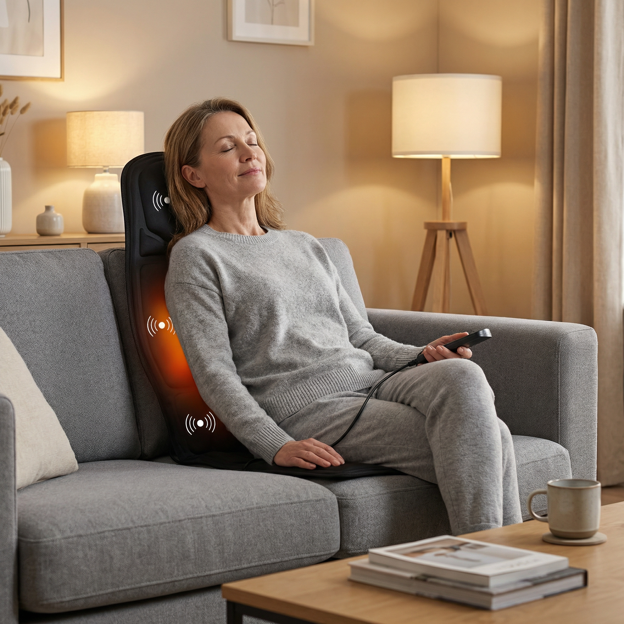 Siège Massant Chauffant Voiture & Bureau avec 8 Modes | Coussin Massage Dos, Relaxation et Soulagement Douleurs