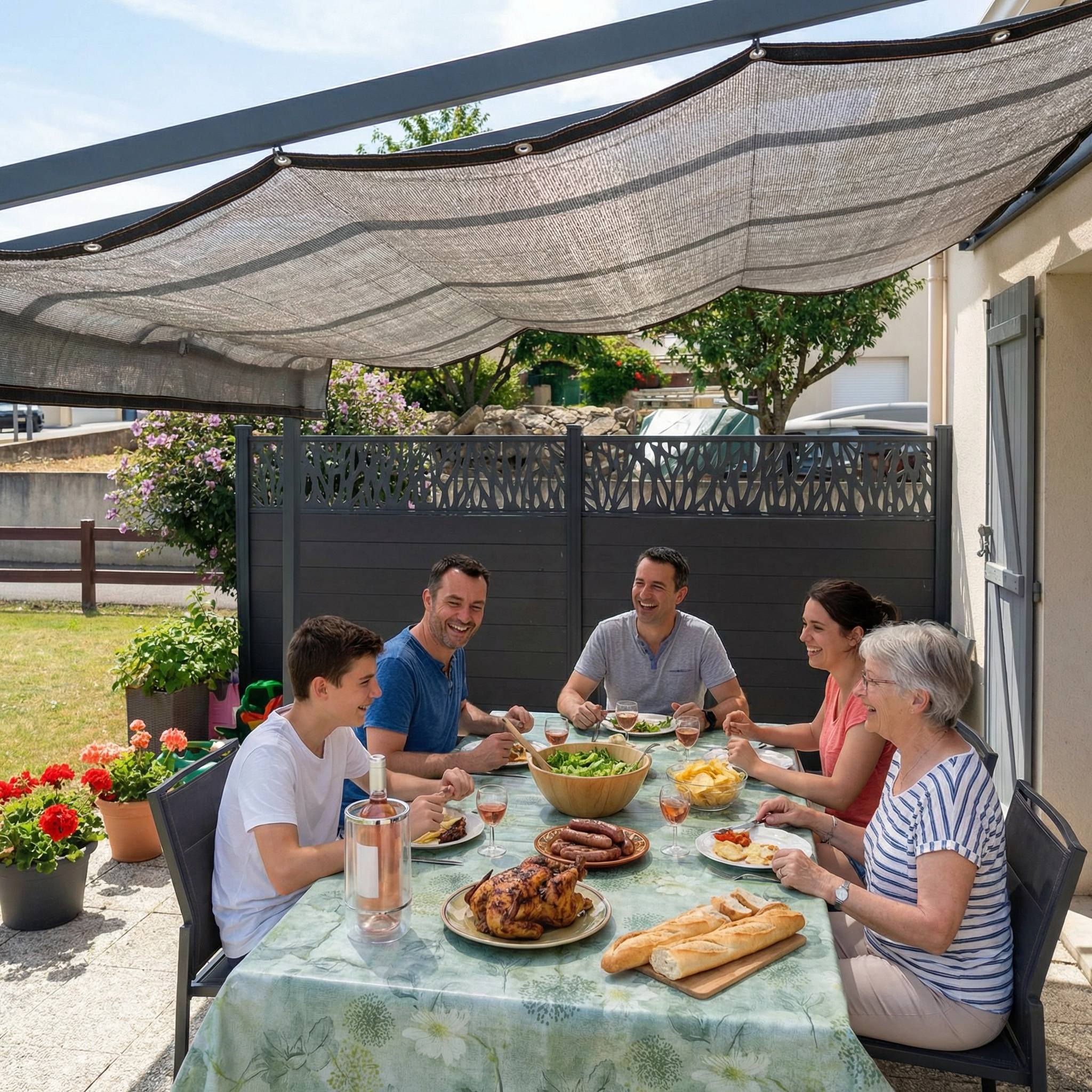 Voile d'Ombrage Premium | Protection Solaire Jardin Anti-UV Résistant Terrasse Extérieur