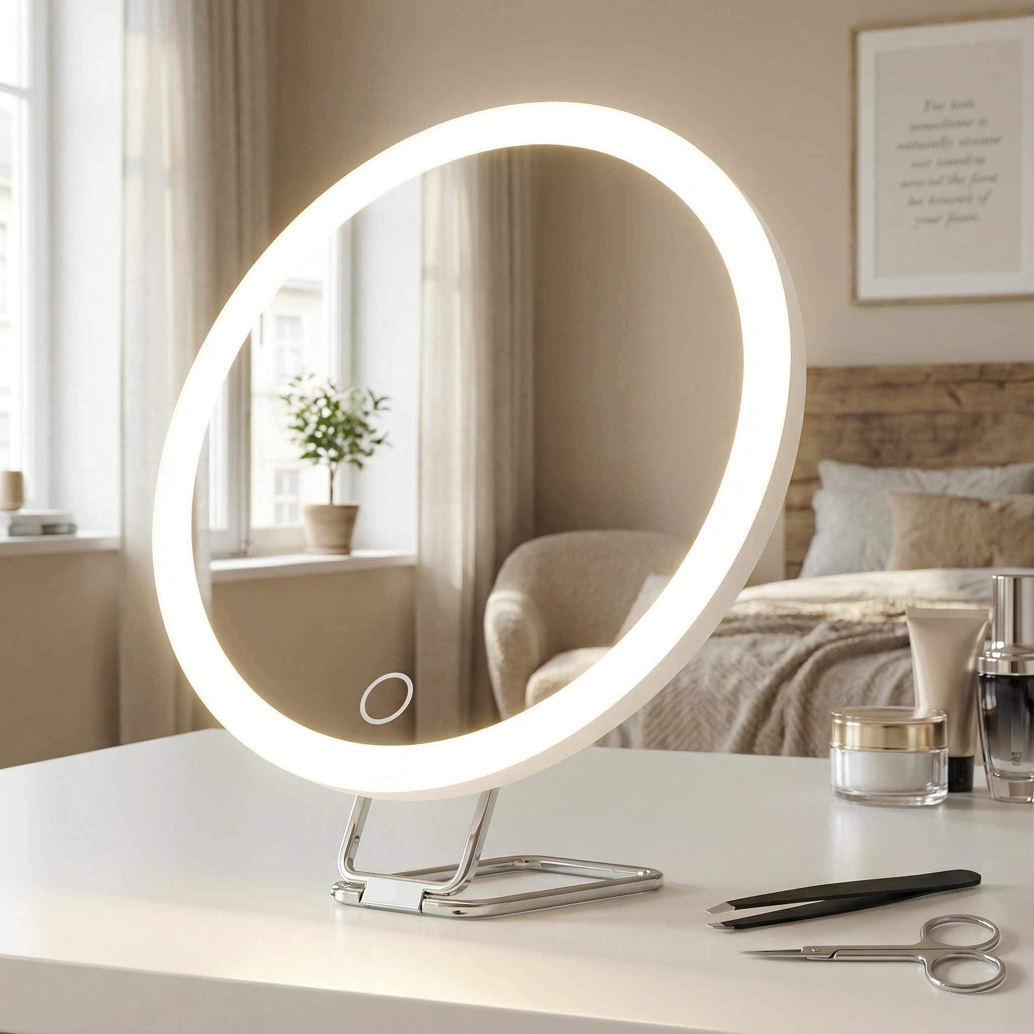 Miroir Maquillage LED Compact et Grossissant Lumière Portable 30x Précision Voyage Éclairage Ajustable