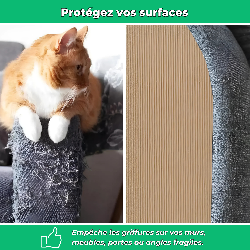 Tapis griffoir auto-adhésif pour chats – Protège murs et meubles des griffes