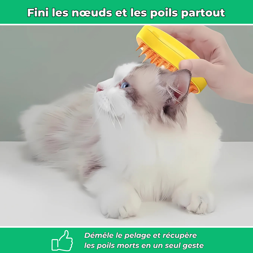 Brosse démêlante PetiBrosse pour chiens et chats – Élimine nœuds et poils morts