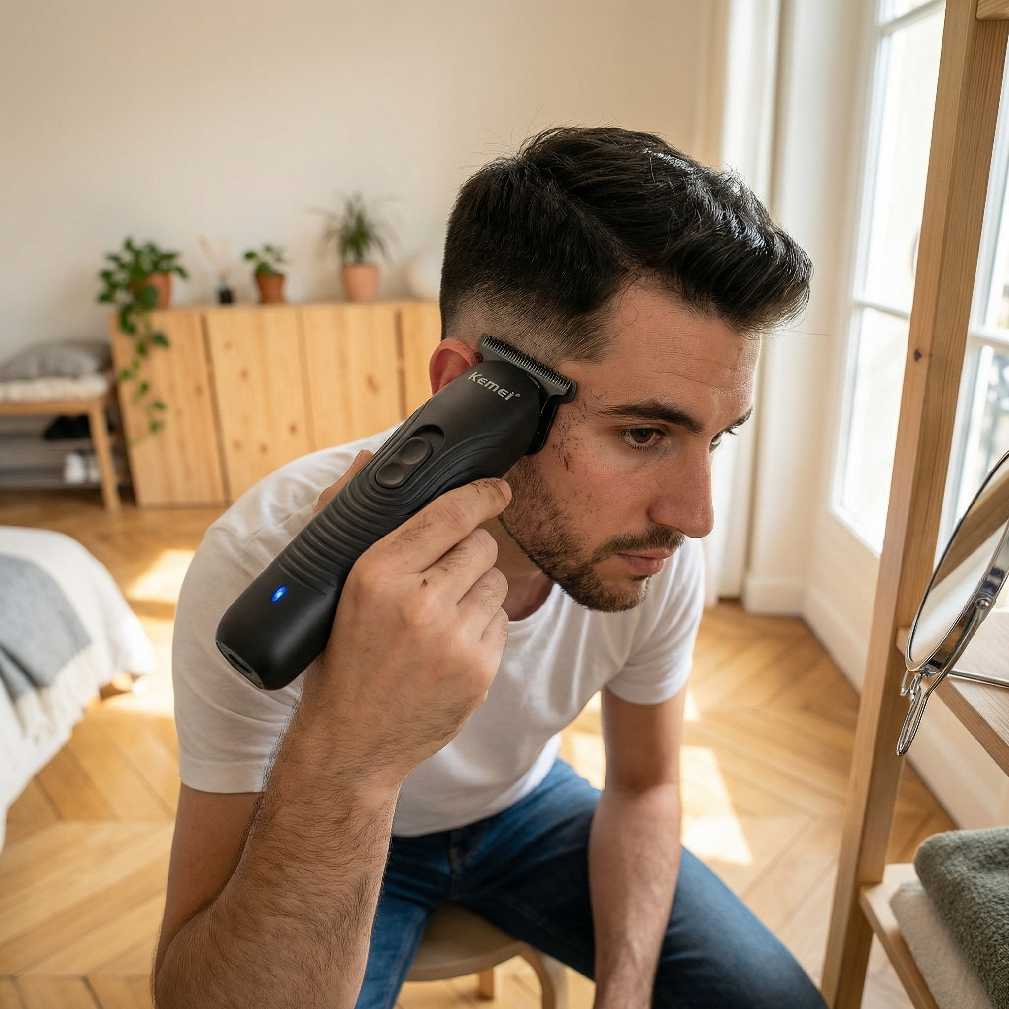 Tondeuse cheveux et barbe professionnelle rechargeable sans fil tondeuse de barbier précision