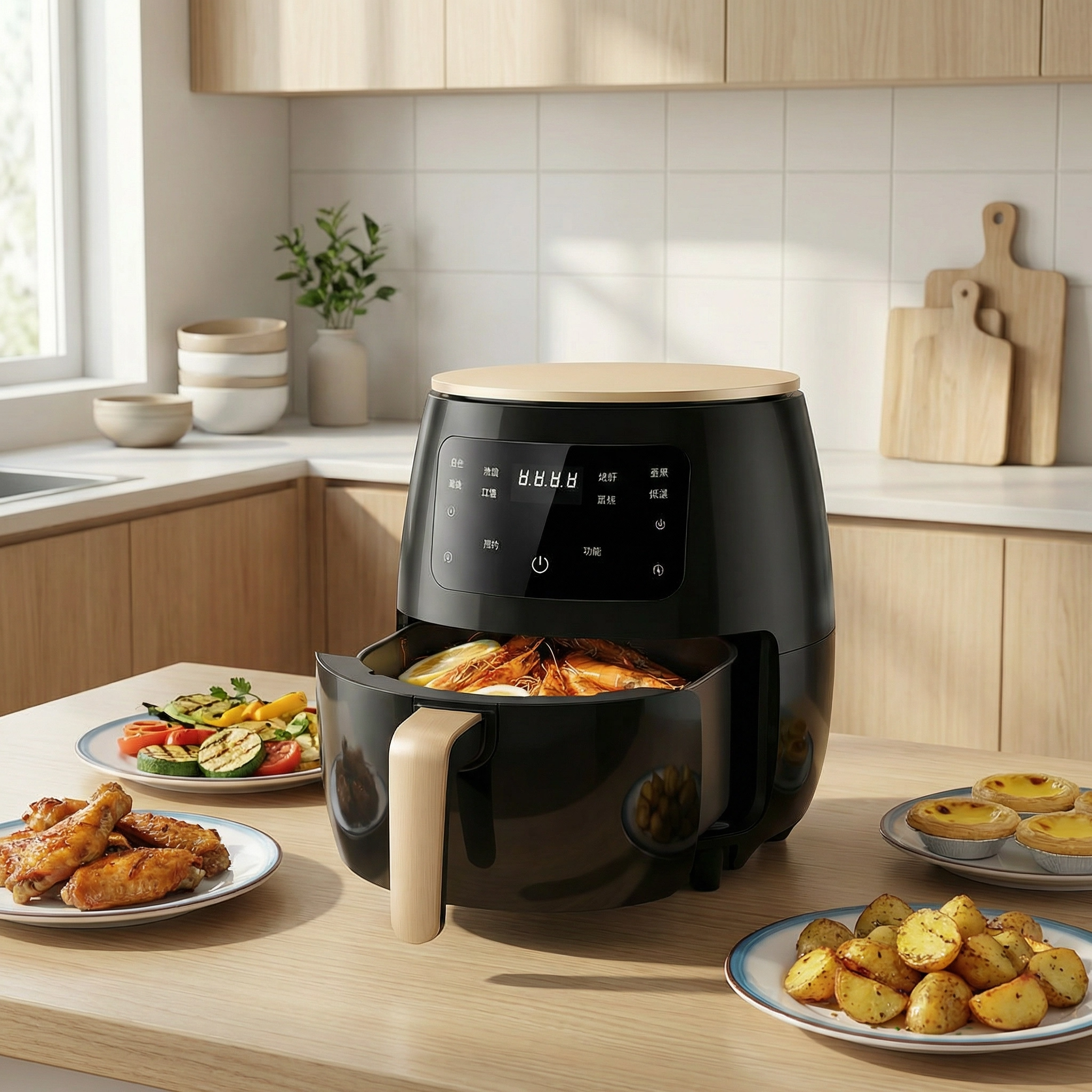 Friteuse Sans Huile 5.5L Tactile | Air Fryer Numérique Puissant Friteuse Électrique