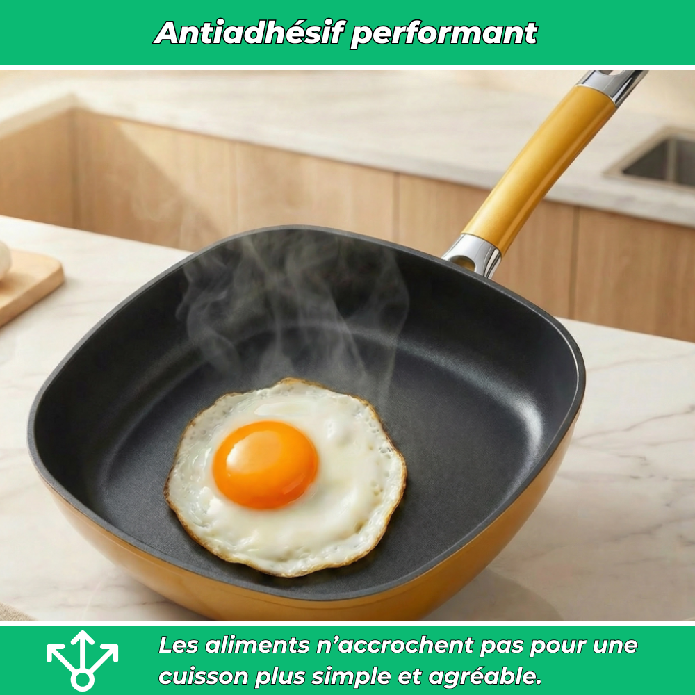 TitaneCook | Poêle Antiadhésive en Titane 30cm | Cuisine Saine Facile | Compatible Induction Gaz