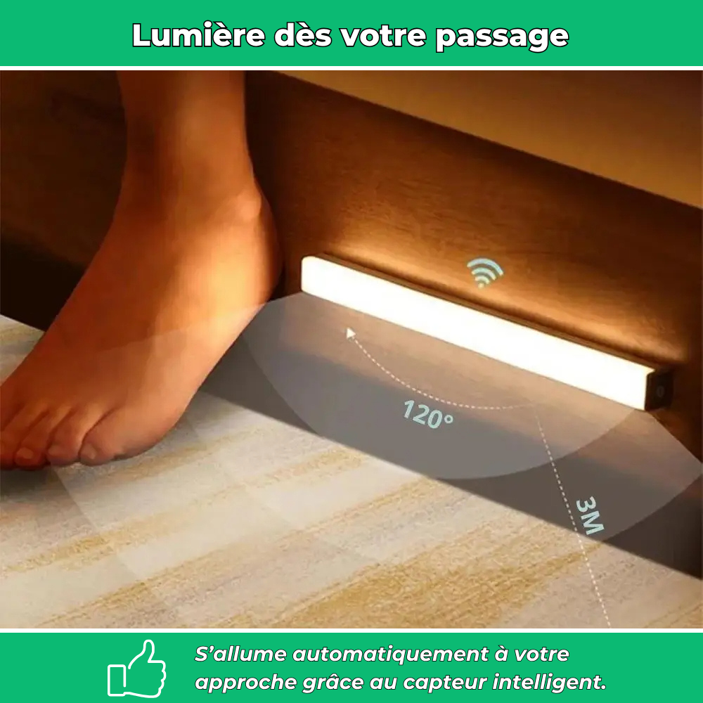 LightFlex – Éclairage LED 30cm sans fil avec détecteur de mouvement intégré
