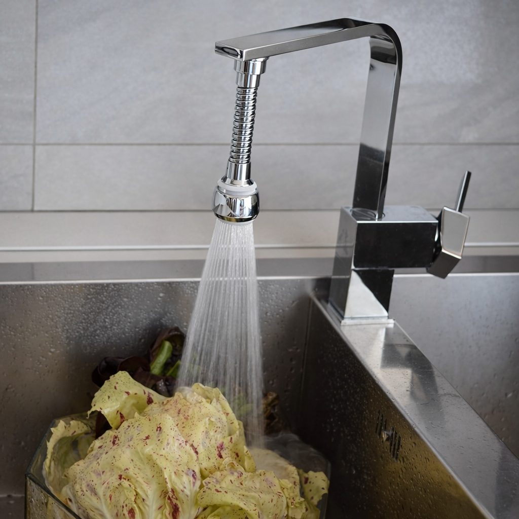 Douchette Evier Cuisine Robinet Flexible | Arroseur de Robinet de Cuisine en Acier Inoxydable Orientable Haute Pression