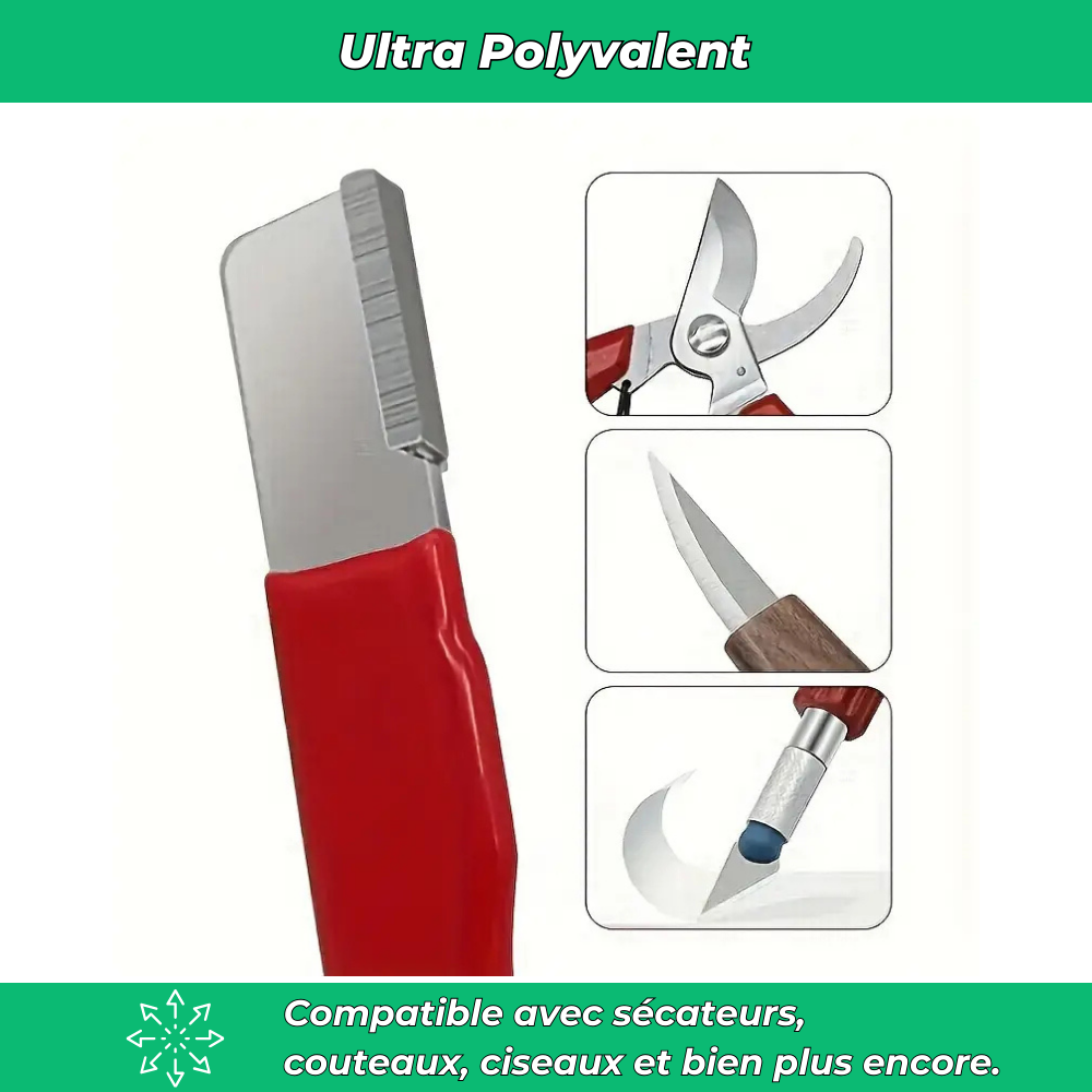 Aiguiseur Multifonctions – Tranchant Parfait pour Outils de Jardin, Couteaux et Plus