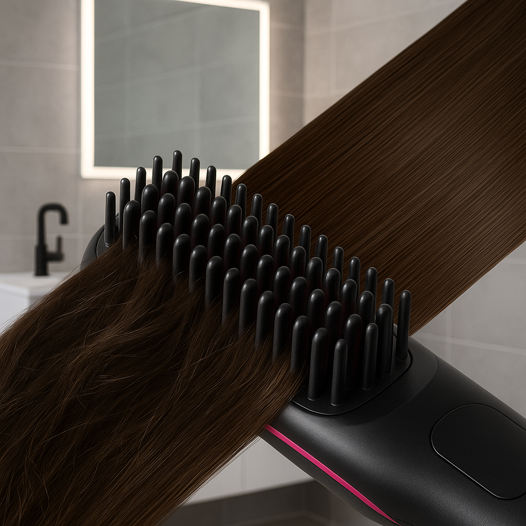 Peigne Lisseur Chauffant Portable Sans Fil avec Température Réglable | Brosse Lissante Électrique, Coiffure Rapide