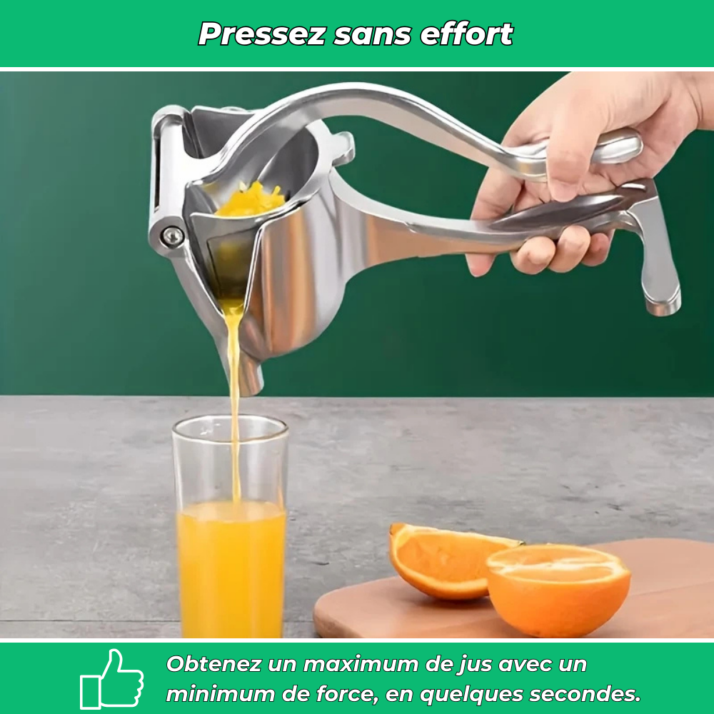 Zestio | Presse-agrumes manuel en acier | 3-en-1 pour jus frais