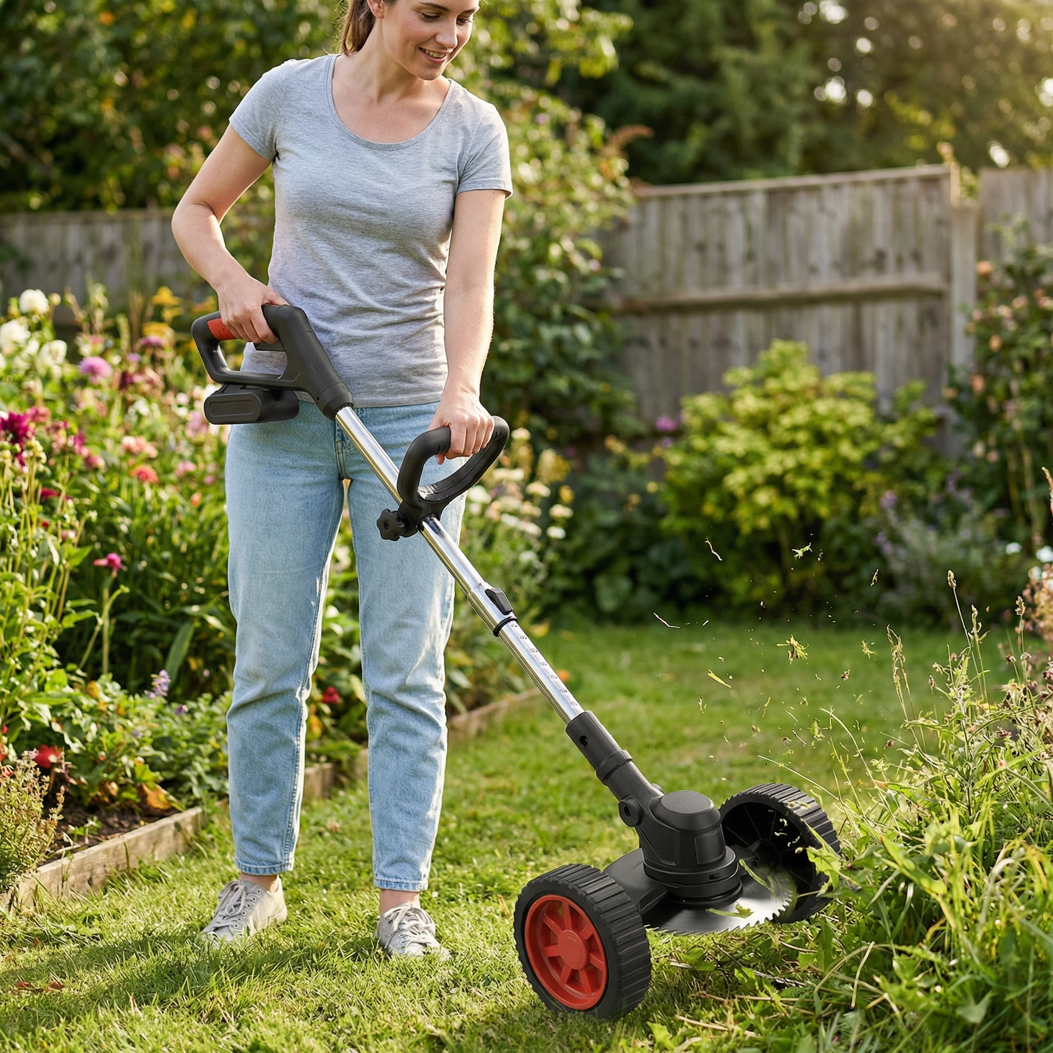 D50 Pro | Coupe-Bordure Électrique Sans Fil | Taille-Haie Multifonction Jardin Réglable, Léger et Puissant