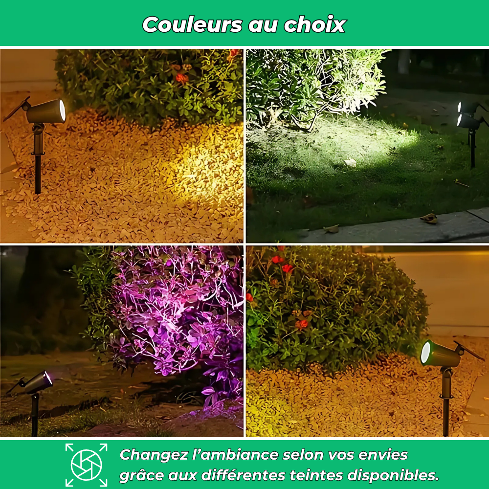 Spot solaire LED extérieur orientable et étanche (lot de 2)