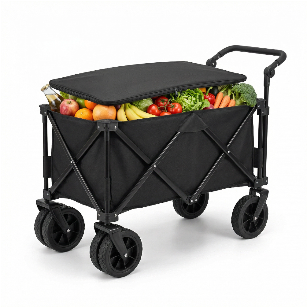 Chariot de Jardin Pliable 150 kg | Chariot de Course Robuste Grande Capacité | Chariot de Transport Pliable