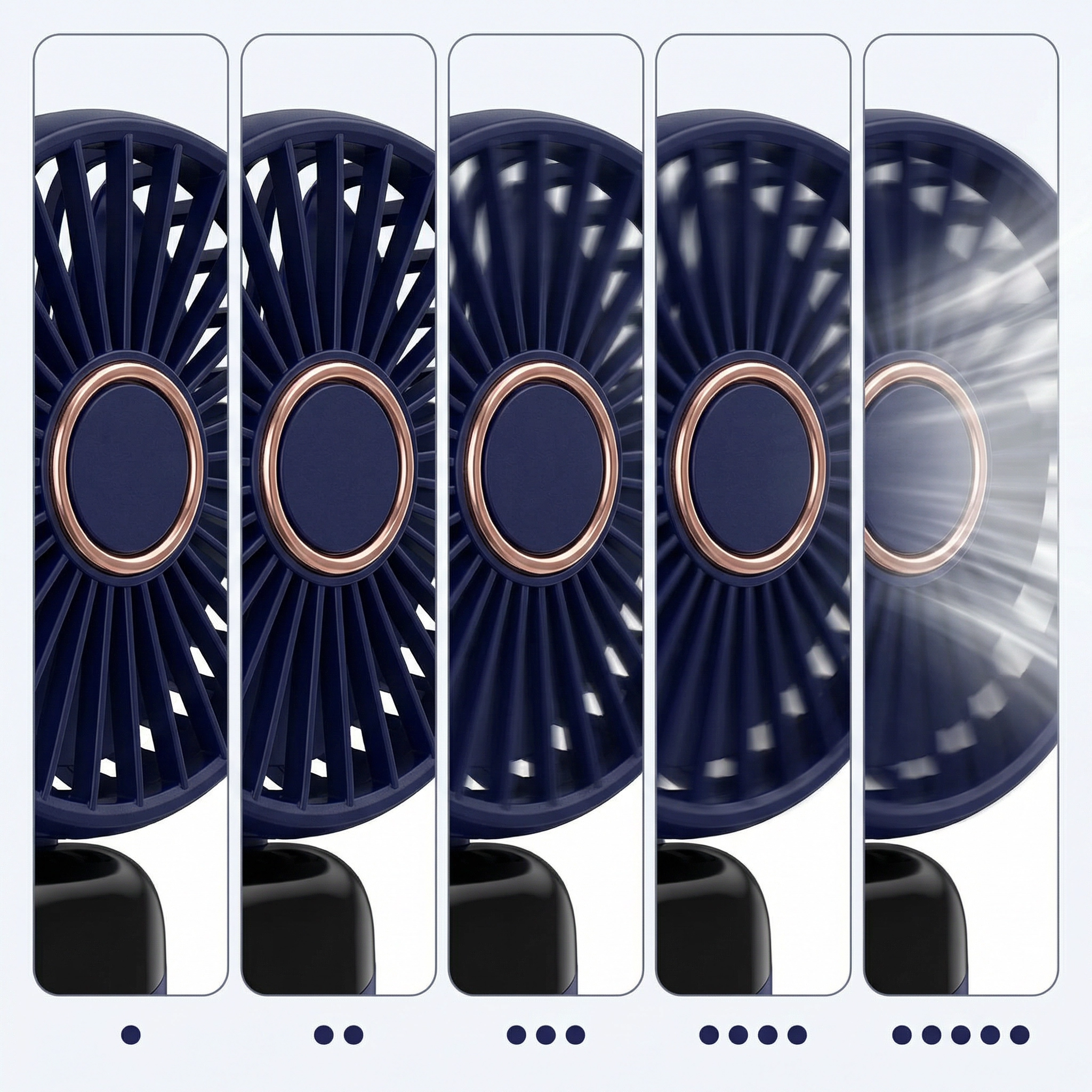 Ventilateur Portable USB Rechargeable 5 Vitesses | Mini Ventilateur Pliable avec Écran LED | Fraîcheur Optimale Bureau Voyage