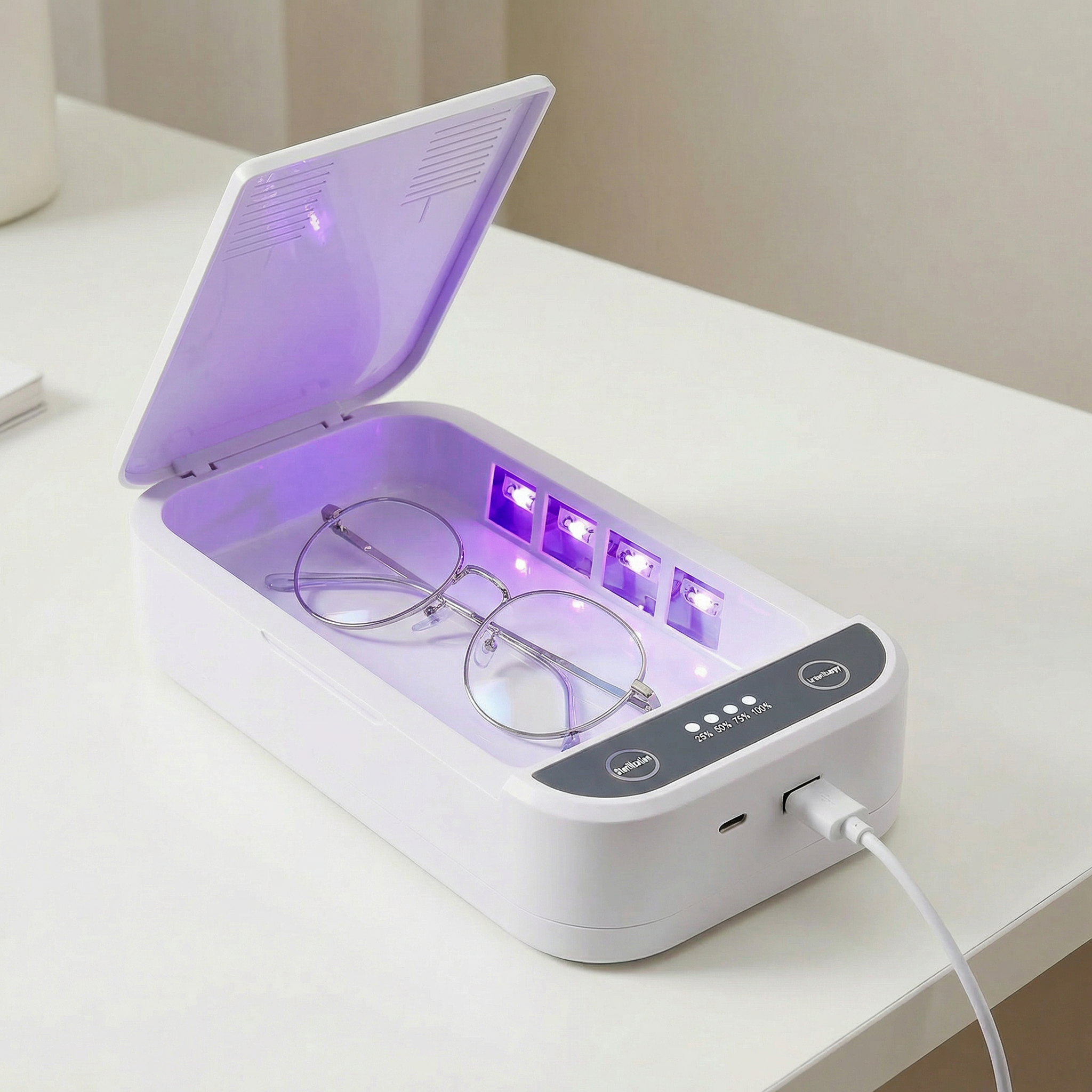 Stérilisateur UV Portable pour Téléphone, Masques, Bijoux Désinfection Rapide Boîte Antibactérienne Rechargeable