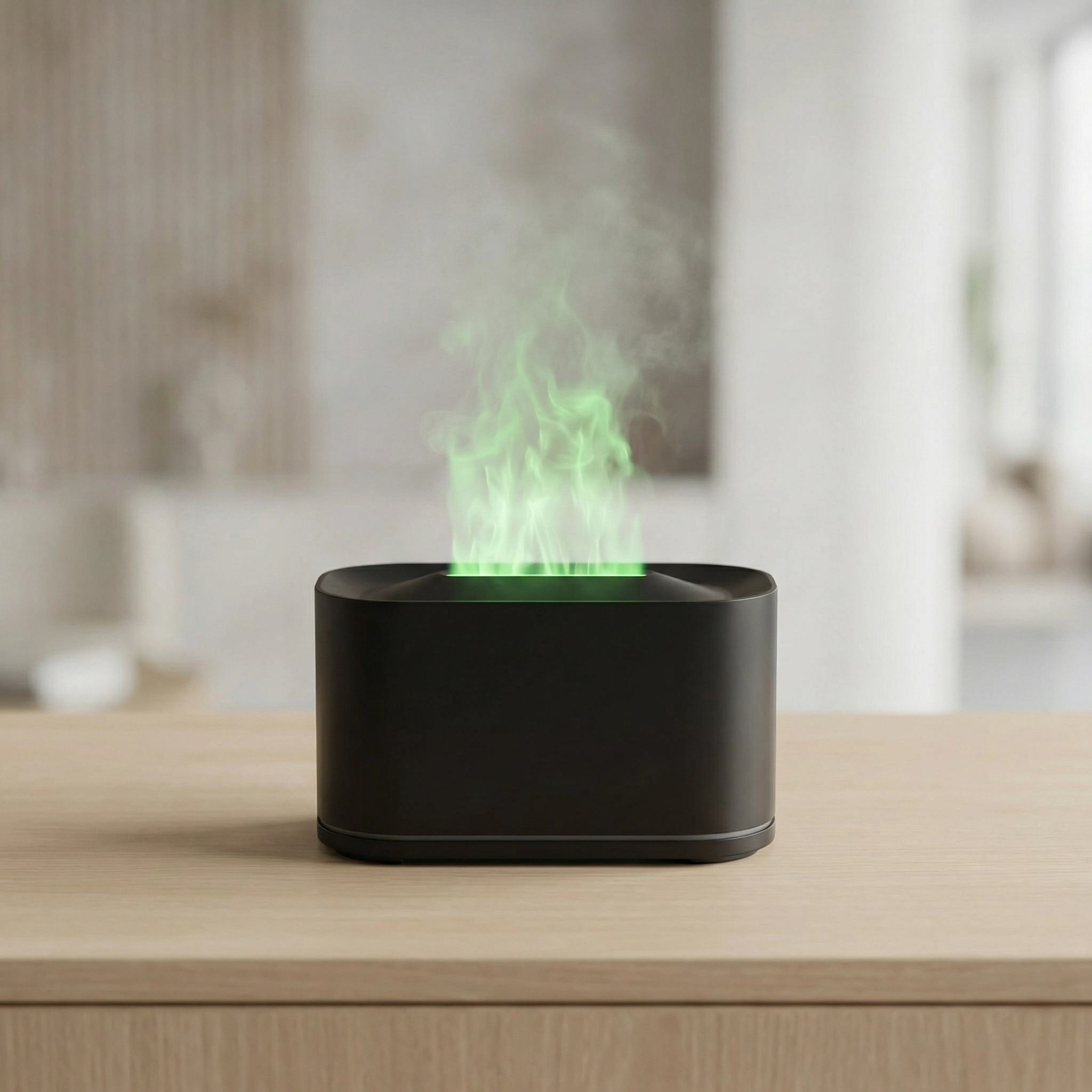 Diffuseur Huiles Essentielles – Diffuseur de Parfum Maison avec Humidificateur Effet Flamme LED