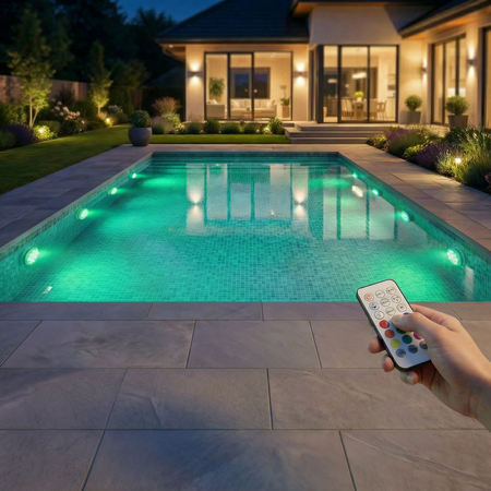 Lumières piscine LED Submersibles avec Télécommande | Éclairage RGB étanche pour décoration piscine & spa