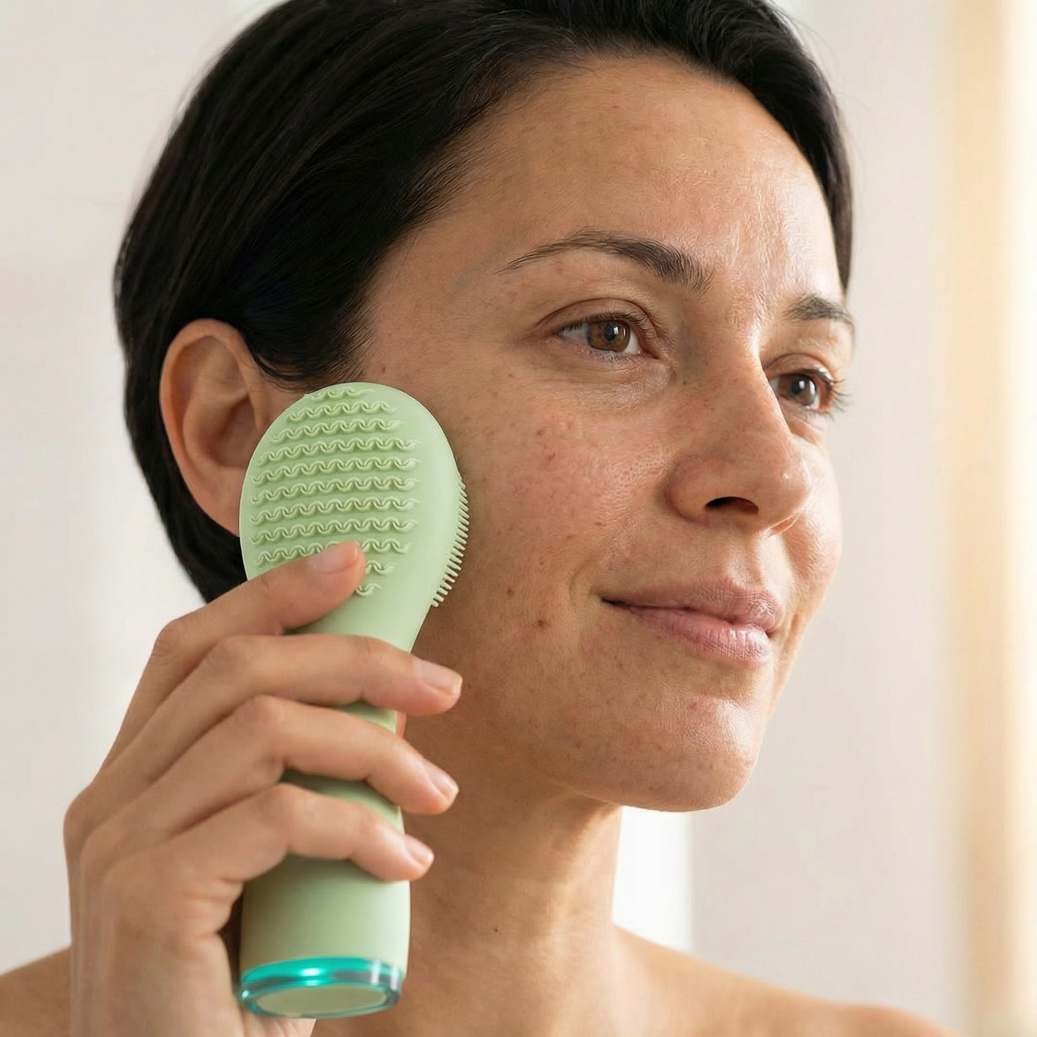 Brosse nettoyage du visage exfoliante en silicone électrique rechargeable waterproof