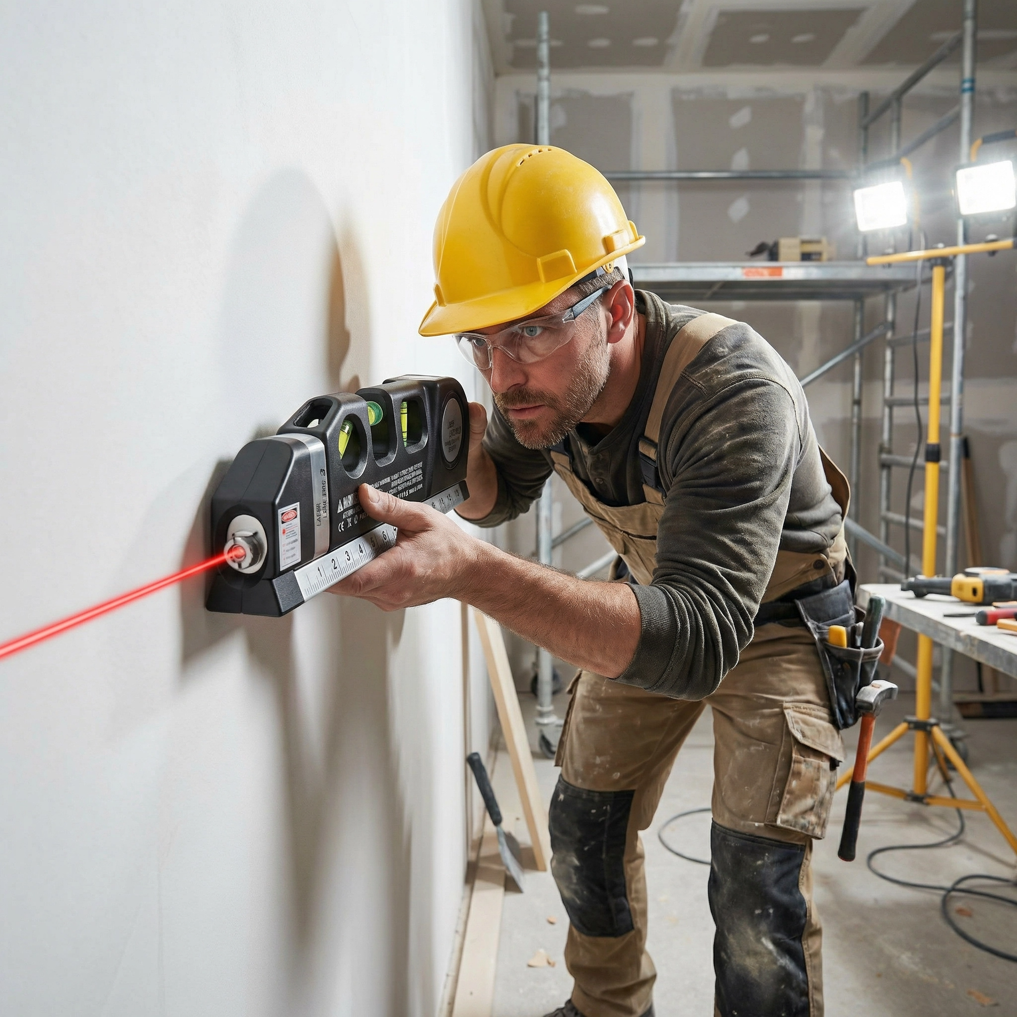 Mètre Laser Multifonction avec Niveau et Ruban Intégré – Mesures Précises & Faciles pour Bricolage