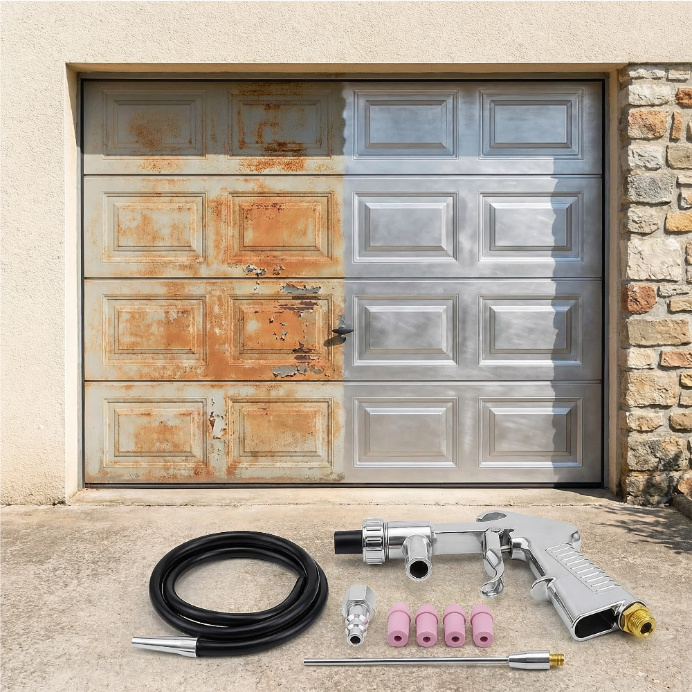 Pistolet de Sablage Pneumatique Portable – Décapage Efficace, Kit Air Comprimé avec Buses Multi-Calibres
