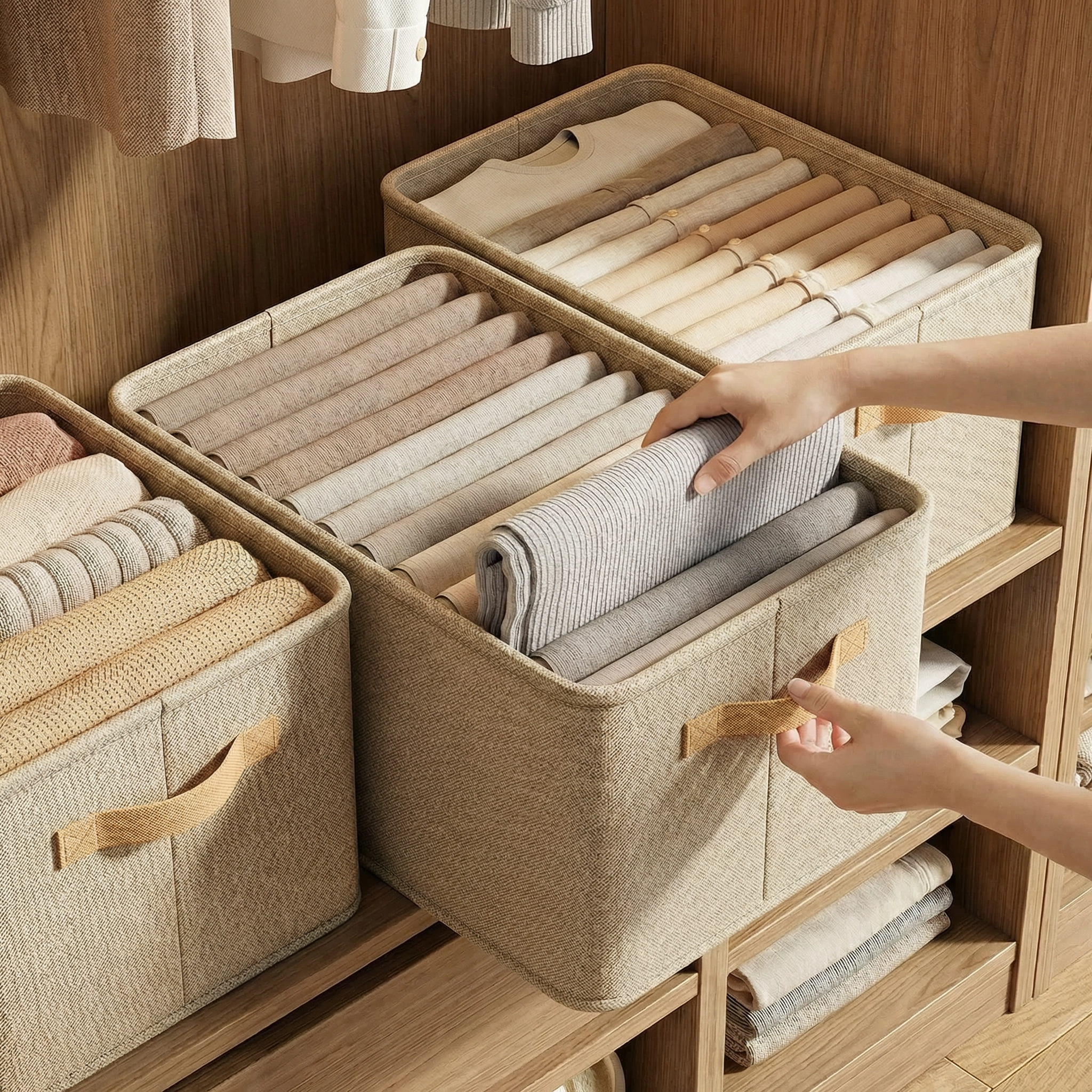 Boîte de rangement de vêtements Pliable | Panier de rangement solide et durable pour placard & dressing