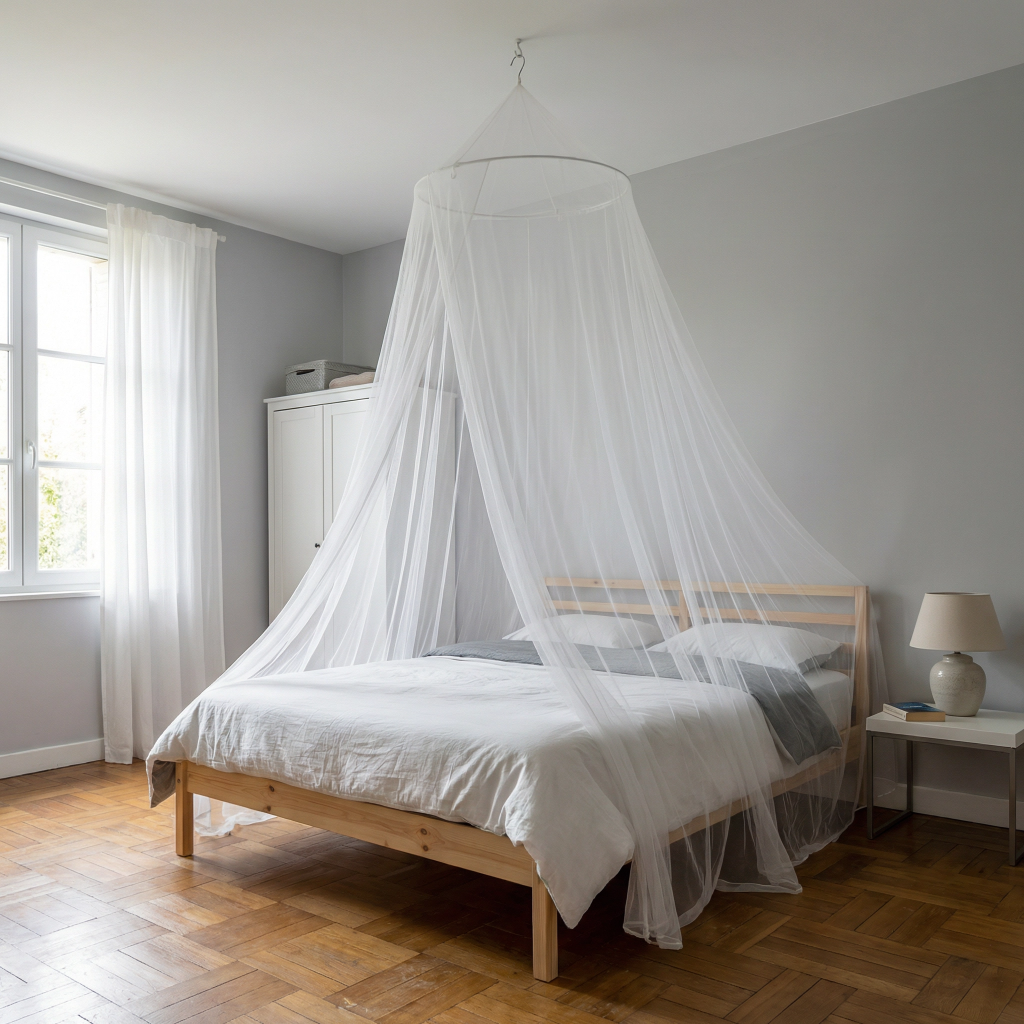 Moustiquaire pour Lit 2 Places | Protection Anti-Moustiques Baldaquin Suspendu Respirant