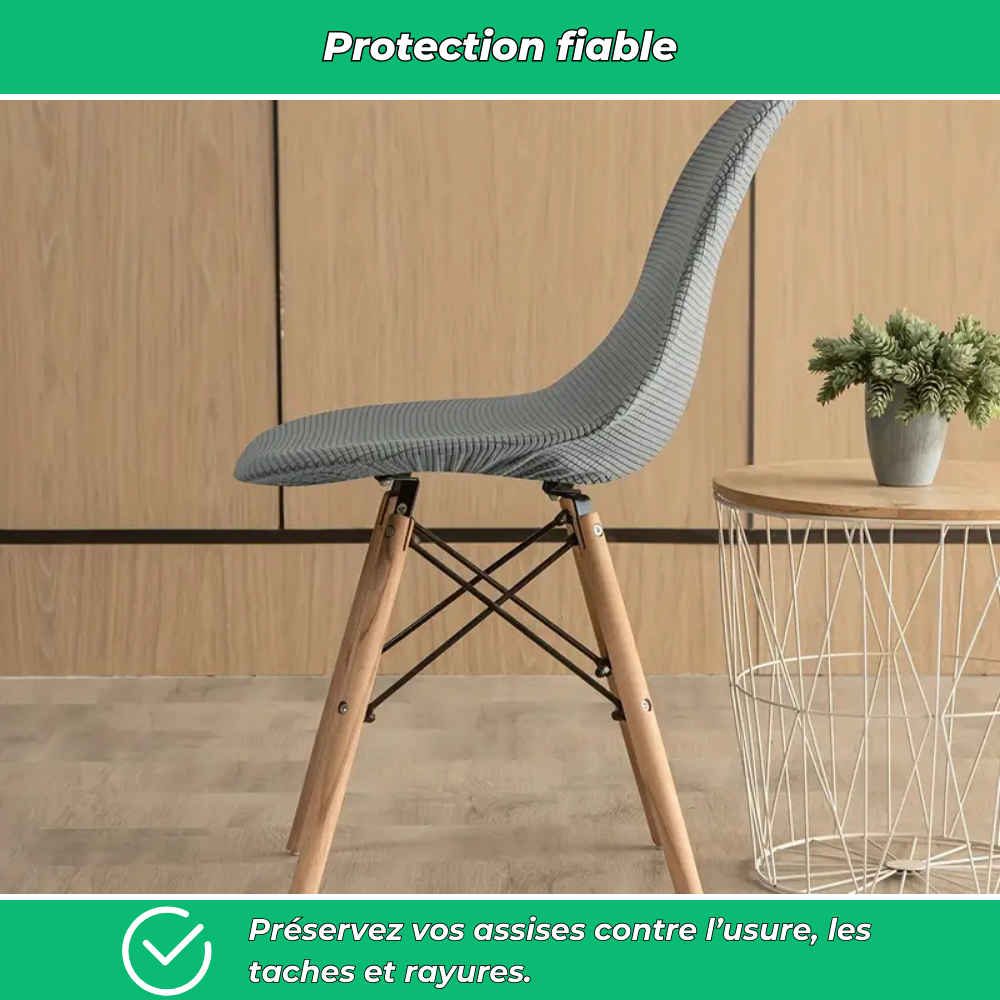 Housses de chaise en velours Jacquard extensibles lavables (lot de 4)
