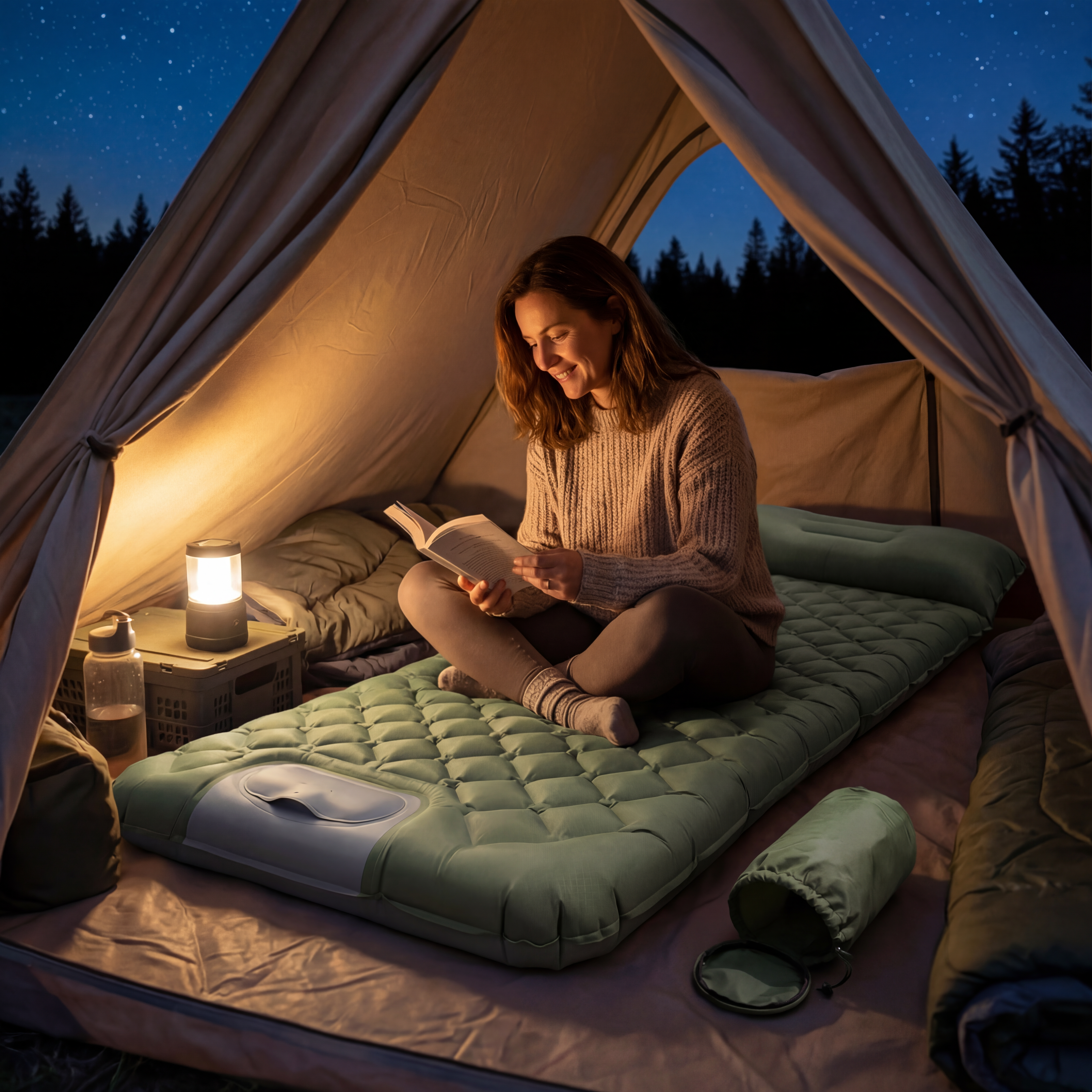 Matelas Gonflable Camping Ultra Léger avec Pompe Intégrée | Bivouac, Randonnée, Compact et Confortable