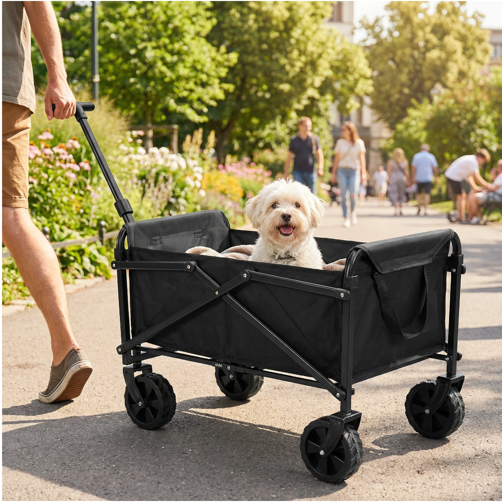 Chariot de Jardin Pliable 150 kg | Chariot de Course Robuste Grande Capacité | Chariot de Transport Pliable