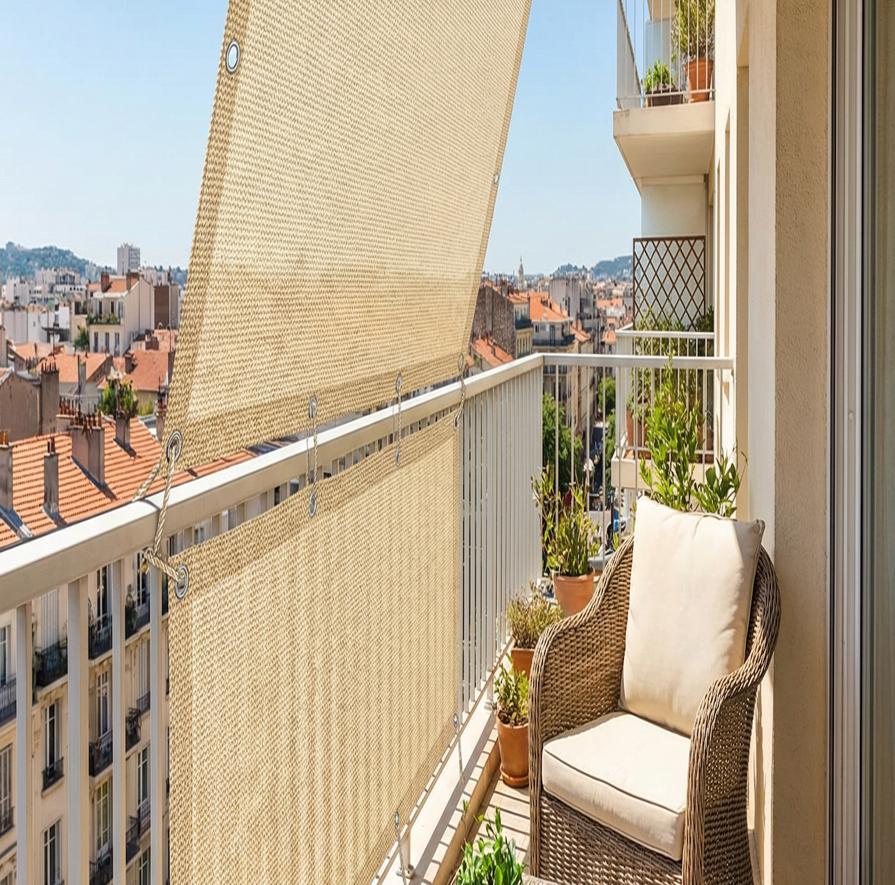 Brise Vue Jardin et Balcon | Voile d’Ombrage Rectangulaire | Protection UV, Fraîcheur & Intimité Extérieure