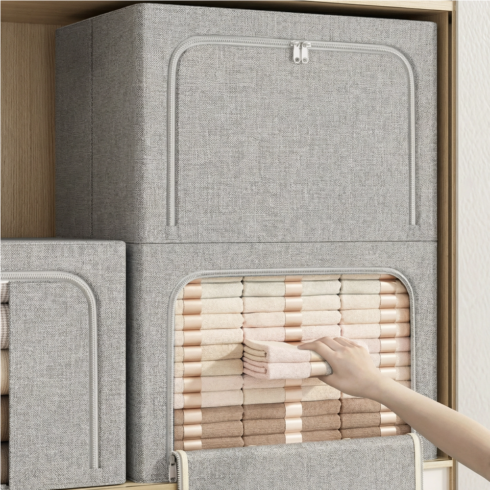 Boîte Rangement Vêtements Pliable | Organisateur Placard Tissu | Boîte Sous Lit | Lot 3 Pièces