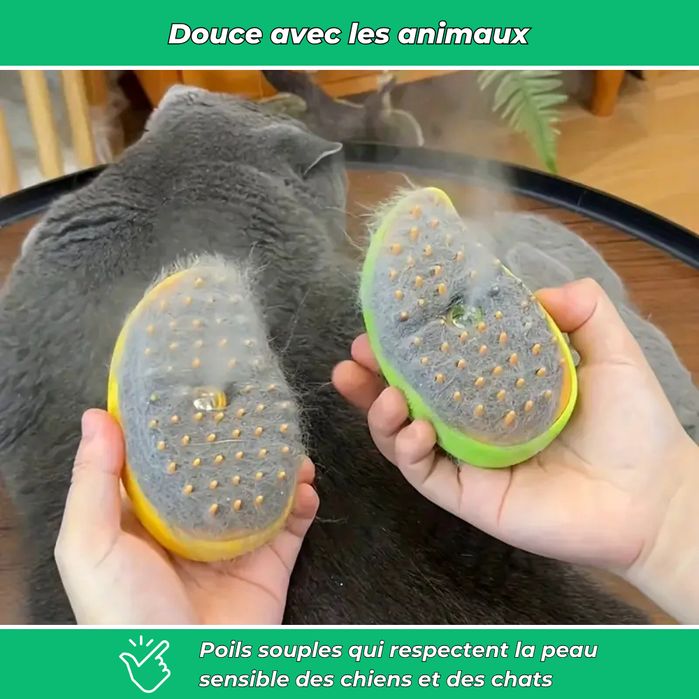 Brosse démêlante PetiBrosse pour chiens et chats – Élimine nœuds et poils morts