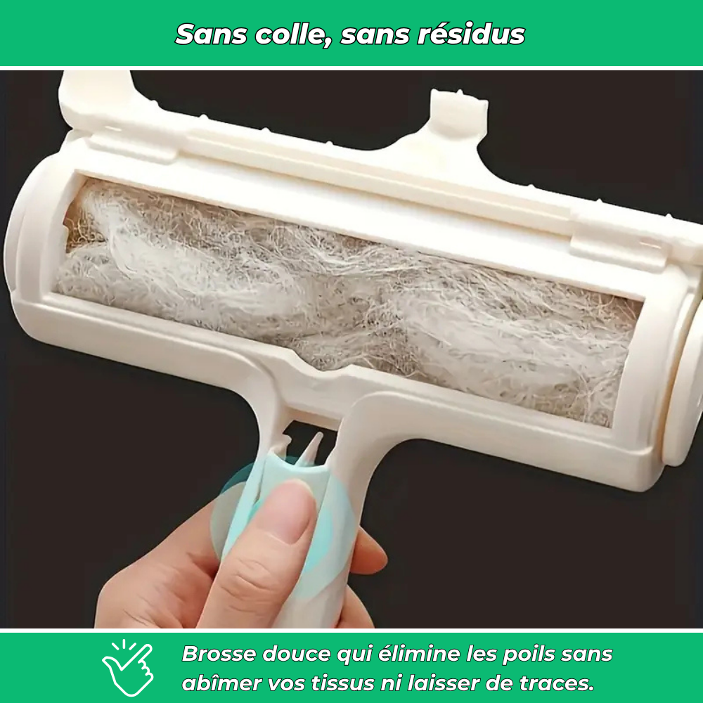 Brosse anti-poils réutilisable – Élimine poils de chiens et chats sur vêtements et meubles
