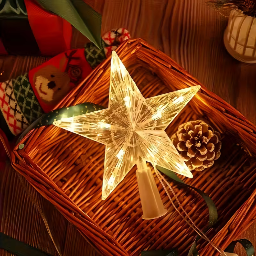 Sommet d’arbre Étoile de Noël lumineuse