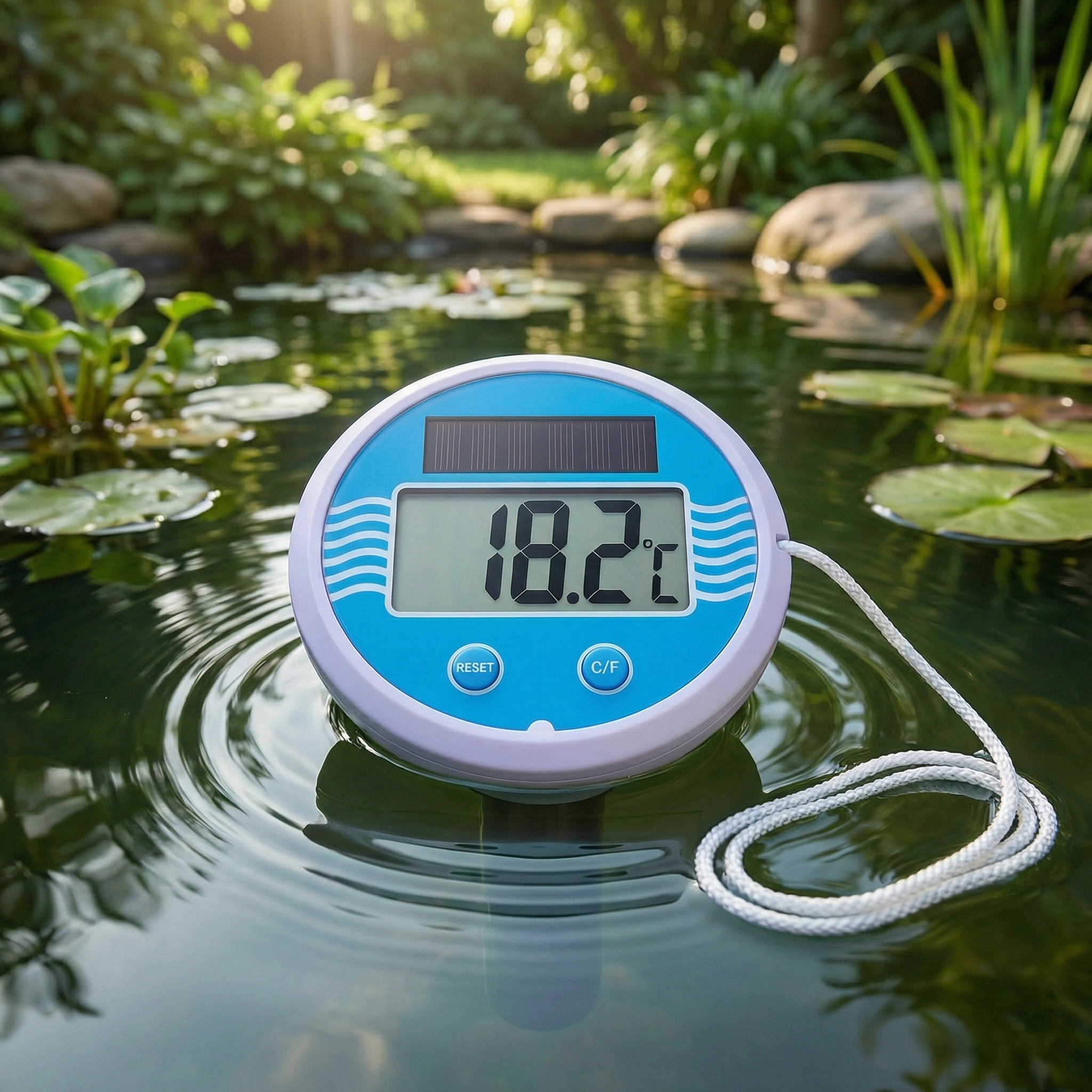 Thermomètre de Piscine Flottant Solaire avec Affichage Digital – Lectures Précises & Étanche