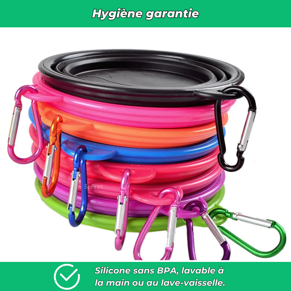 Gamelle pliable en silicone pour chien et chat – Voyage, camping et promenade