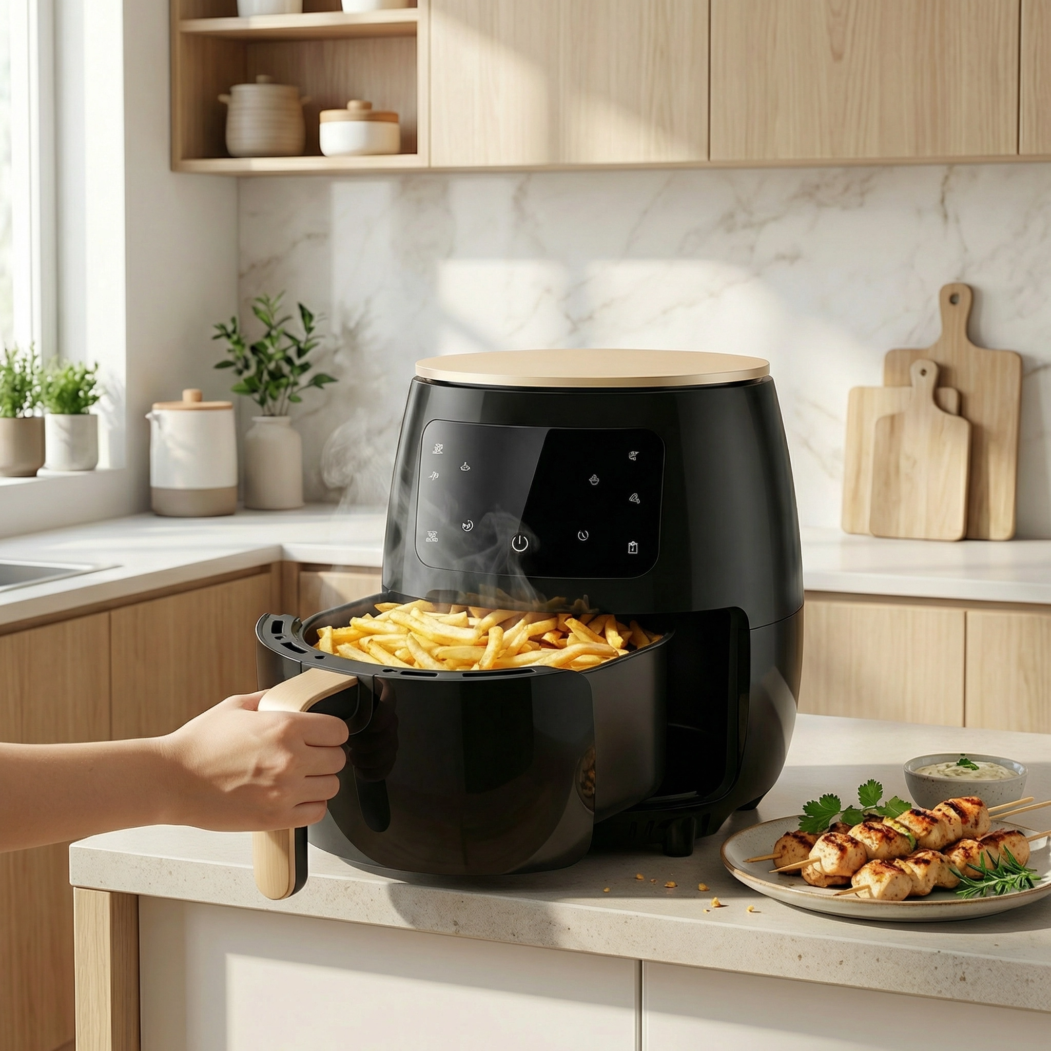 Friteuse Sans Huile 5.5L Tactile | Air Fryer Numérique Puissant Friteuse Électrique
