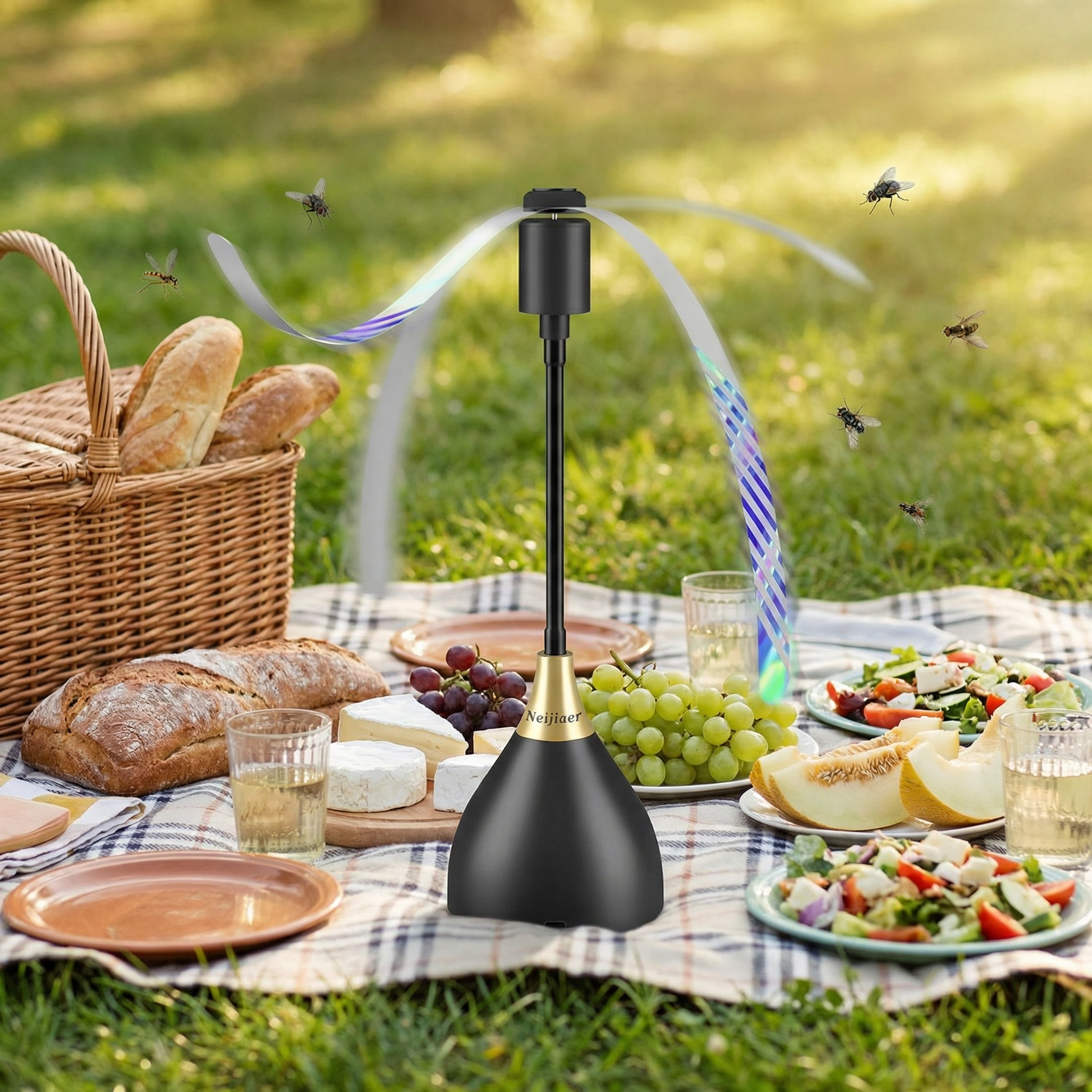 ÉcoGuard | Ventilateur Anti-Mouches Répulsif | Ventilateurs Anti-Insectes Portable pour Table et Extérieur