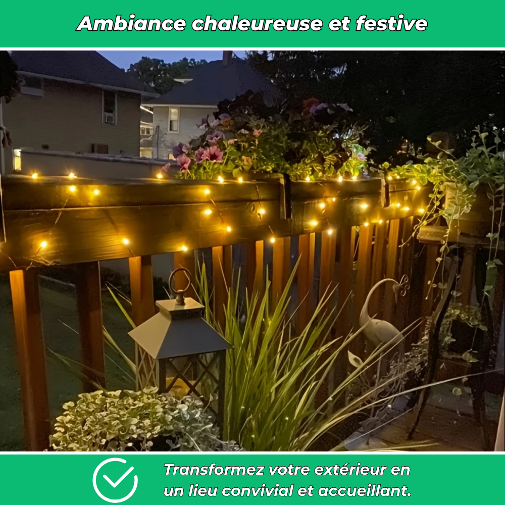 Guirlande solaire LED extérieure – Ambiance chaleureuse et économique