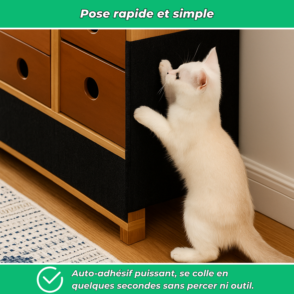 Tapis griffoir auto-adhésif pour chats – Protège murs et meubles des griffes