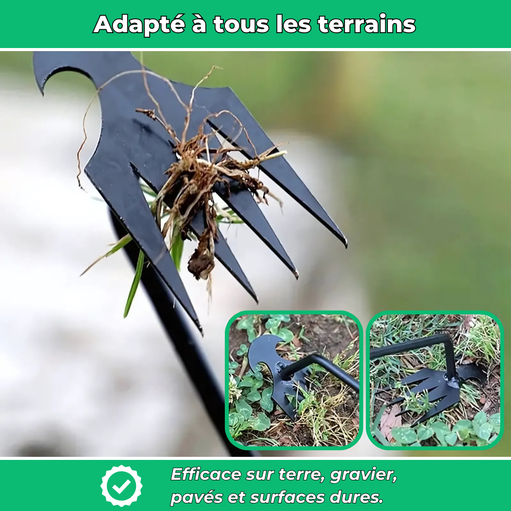 Râteau de Désherbage – Outil Multifonction pour Éliminer les Mauvaises Herbes efficacement