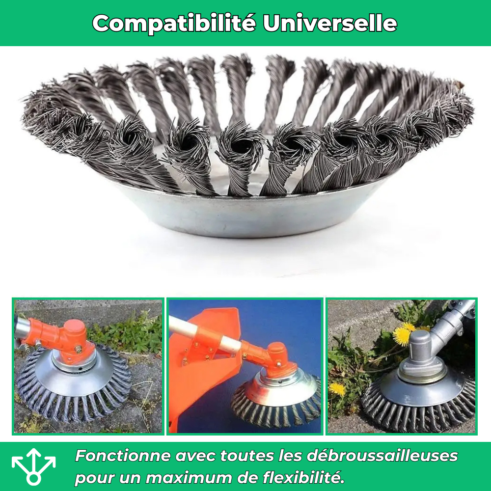 D40 PRO | Brosse Débroussailleuse en Acier | Idéale pour une Finition Impeccable et Entretien Précis