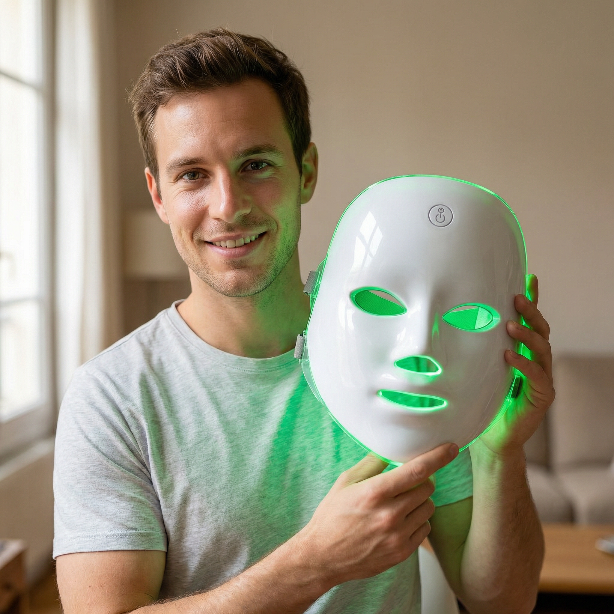 Appareil LED Visage 7 Couleurs Anti-Âge Acné Masque Facial Luminothérapie Rechargeable Soin Peau